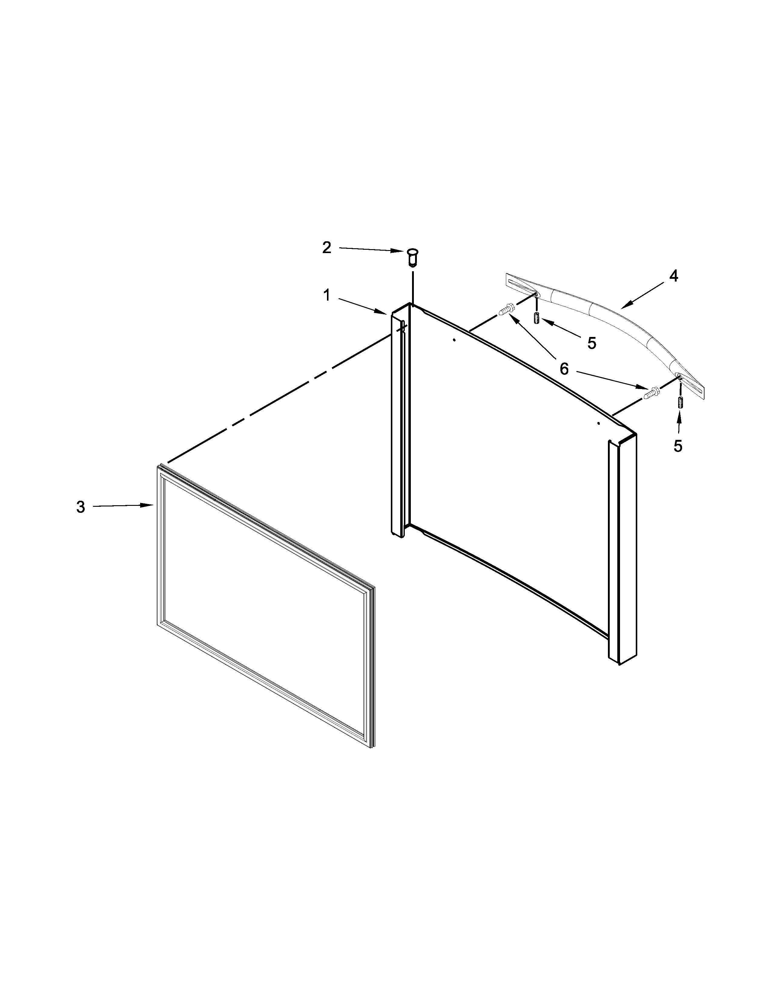 Whirlpool WRF560SFYE02 freezer door parts diagram
