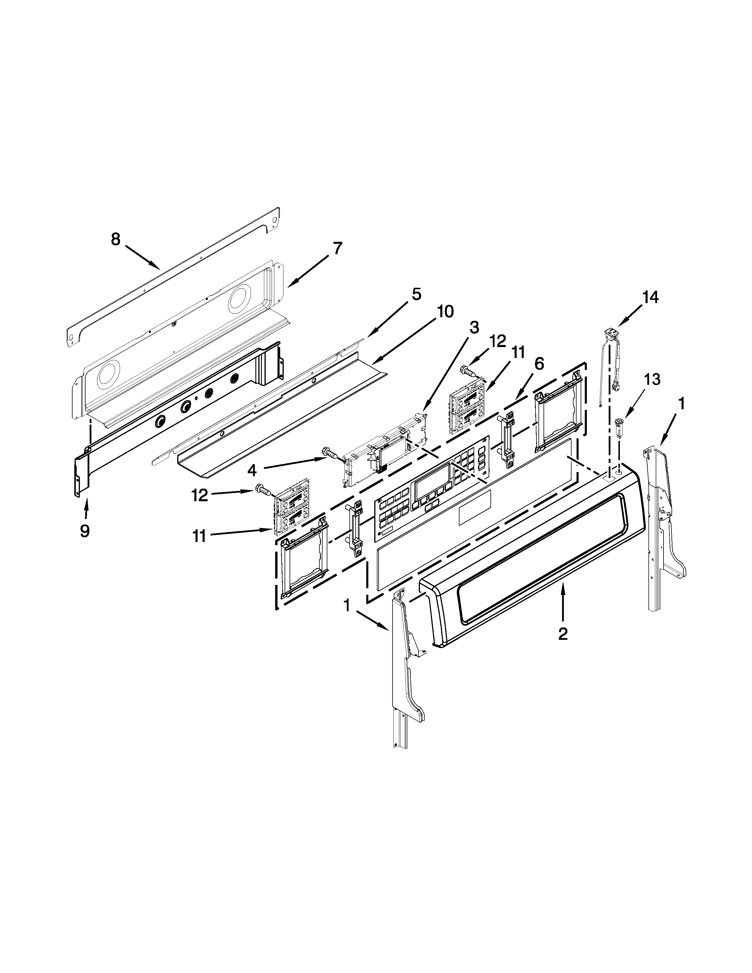KitchenAid YKER507XSS04 control panel parts diagram