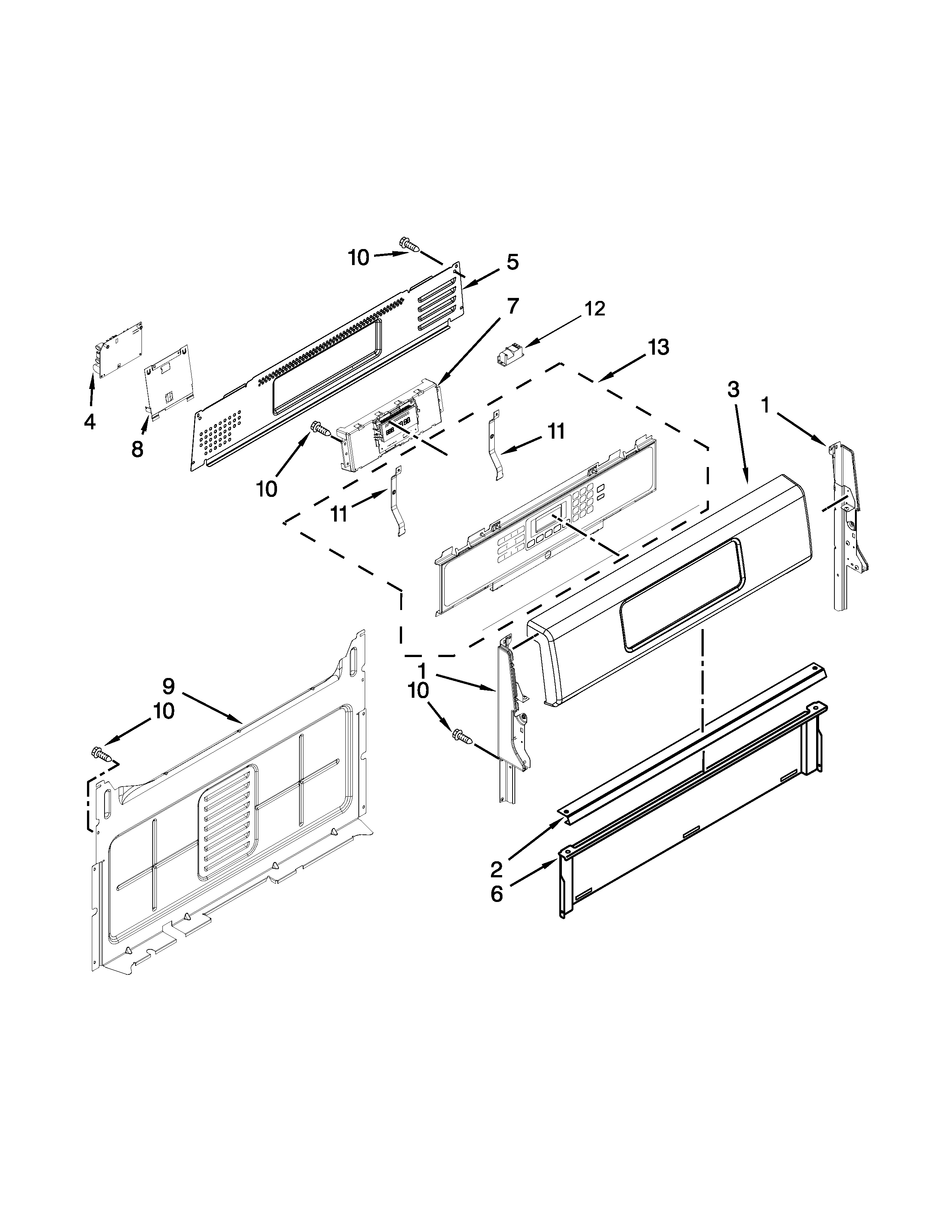 KitchenAid KGRS303BBL2 control panel parts diagram