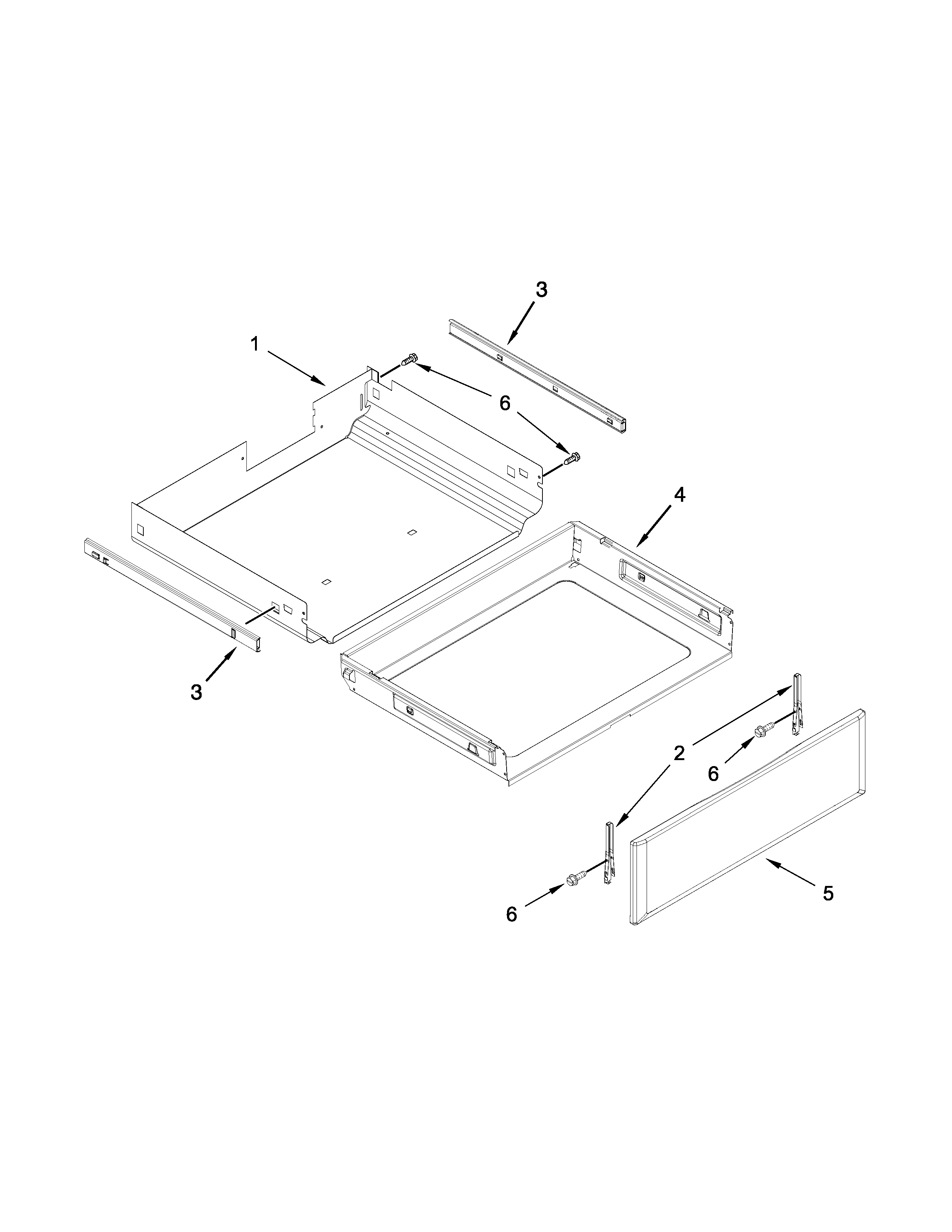 KitchenAid KGRS303BBL2 drawer parts diagram