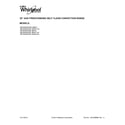 Whirlpool WFG540H0AE2 cover sheet diagram