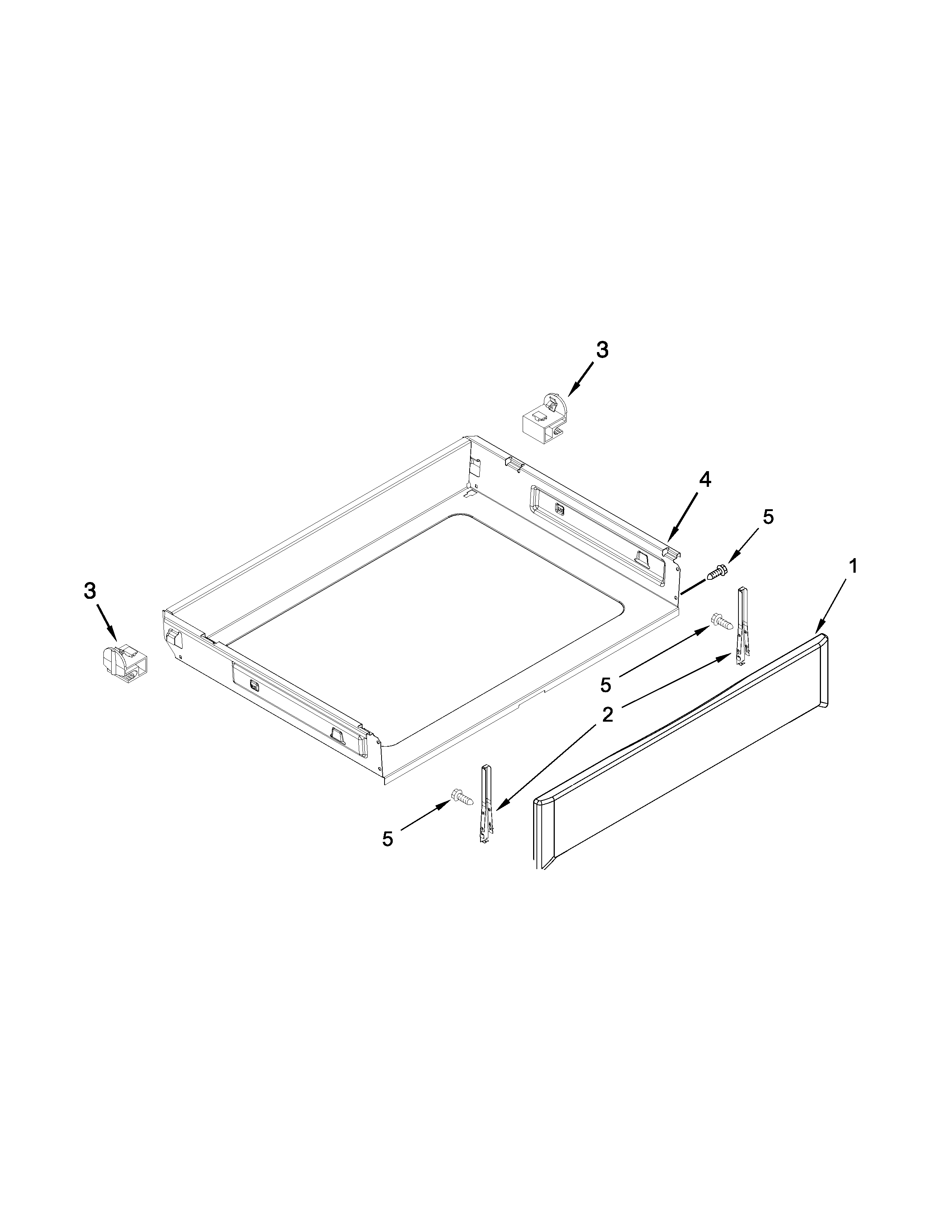 Whirlpool WFG540H0AW2 drawer parts diagram
