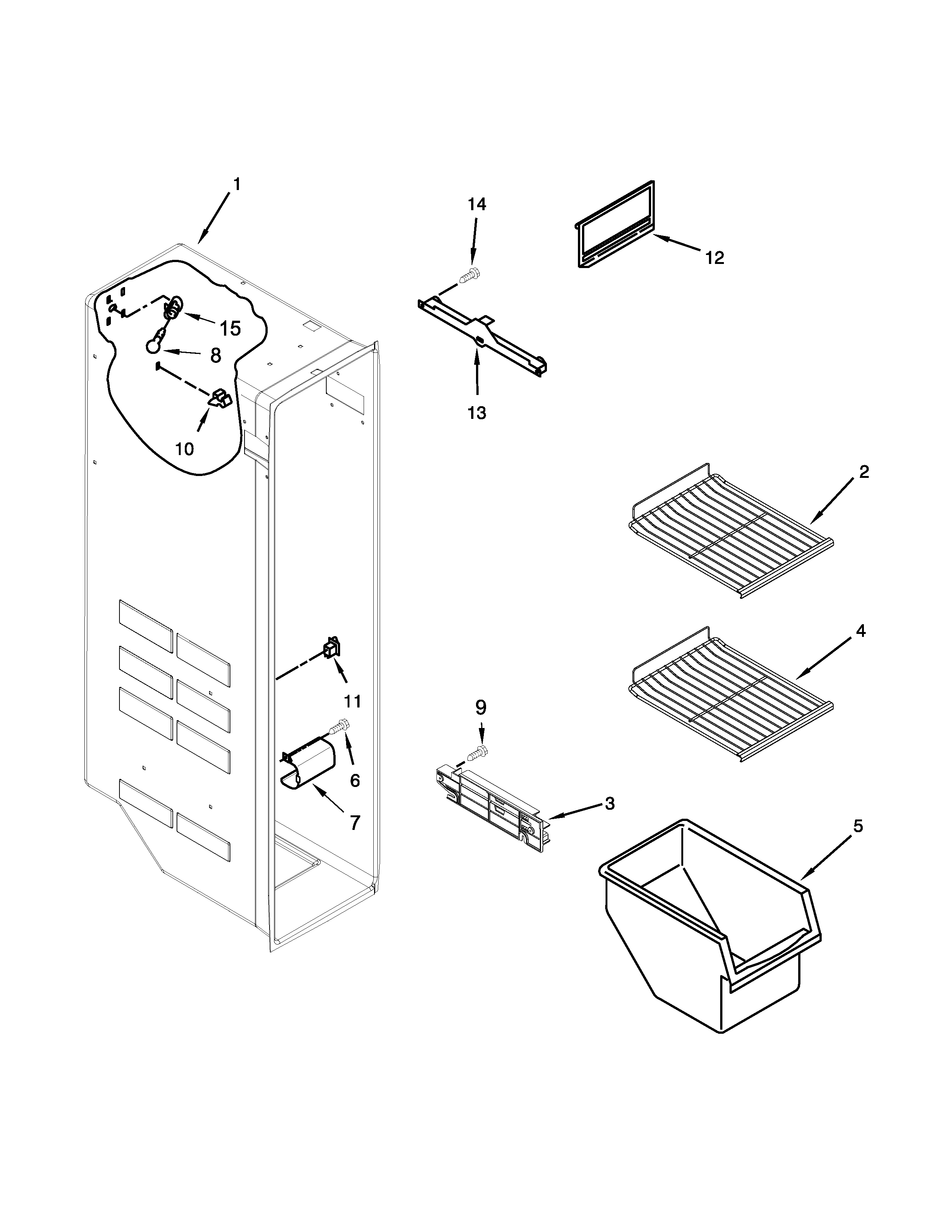 Amana ASD2526VES00 freezer liner parts diagram