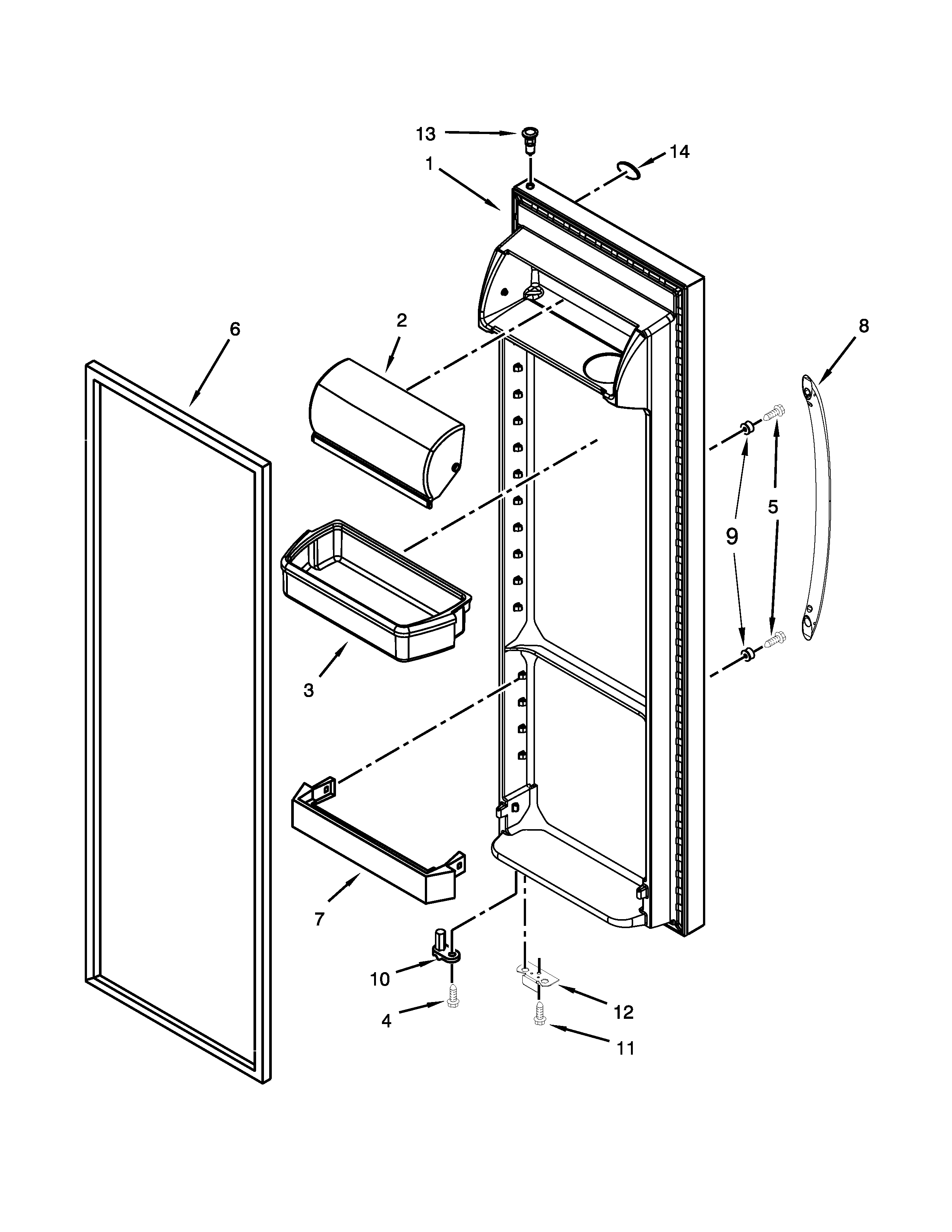 Amana ASD2526VES00 refrigerator door parts diagram