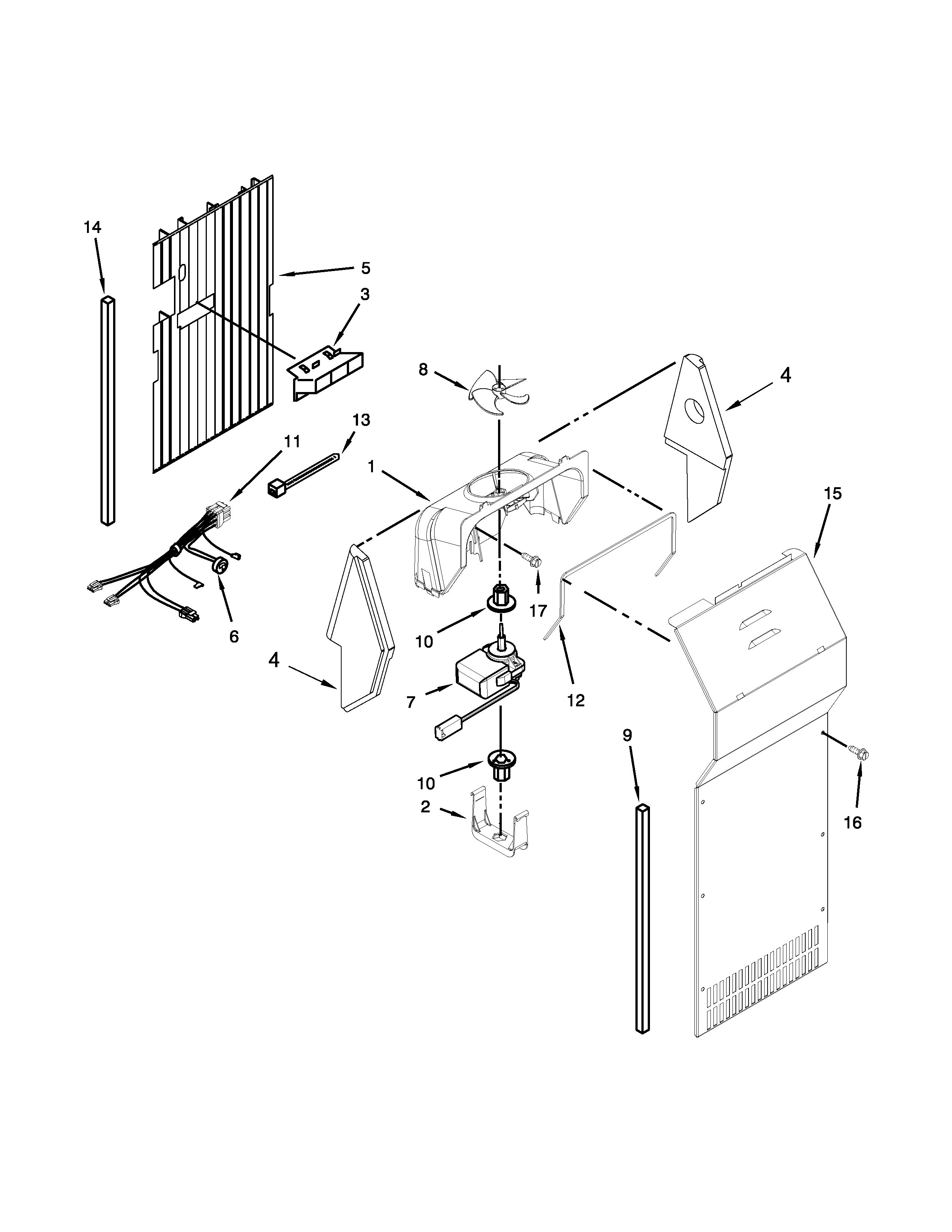 Amana ASD2526VES00 air flow parts diagram