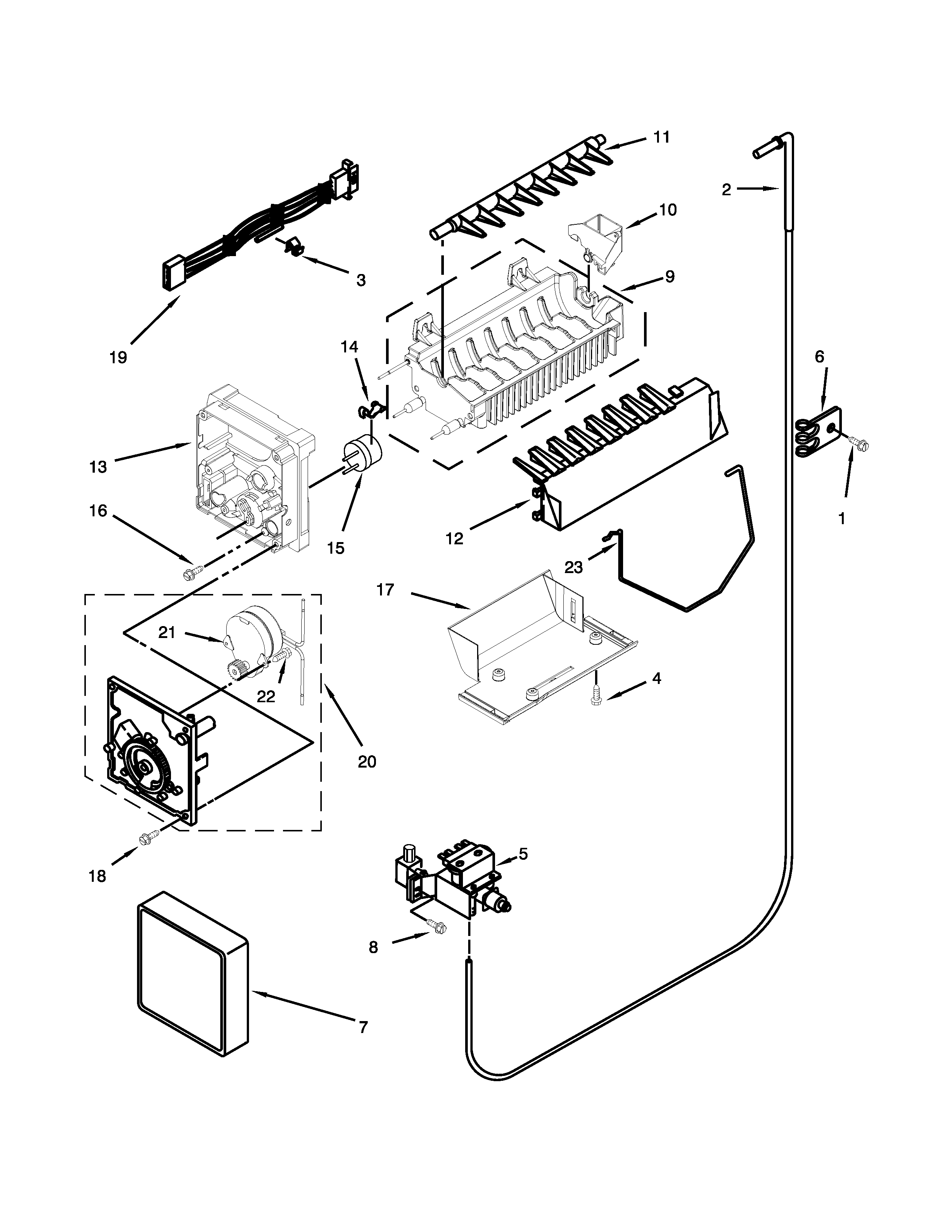 Amana ASD2526VES00 icemaker parts diagram