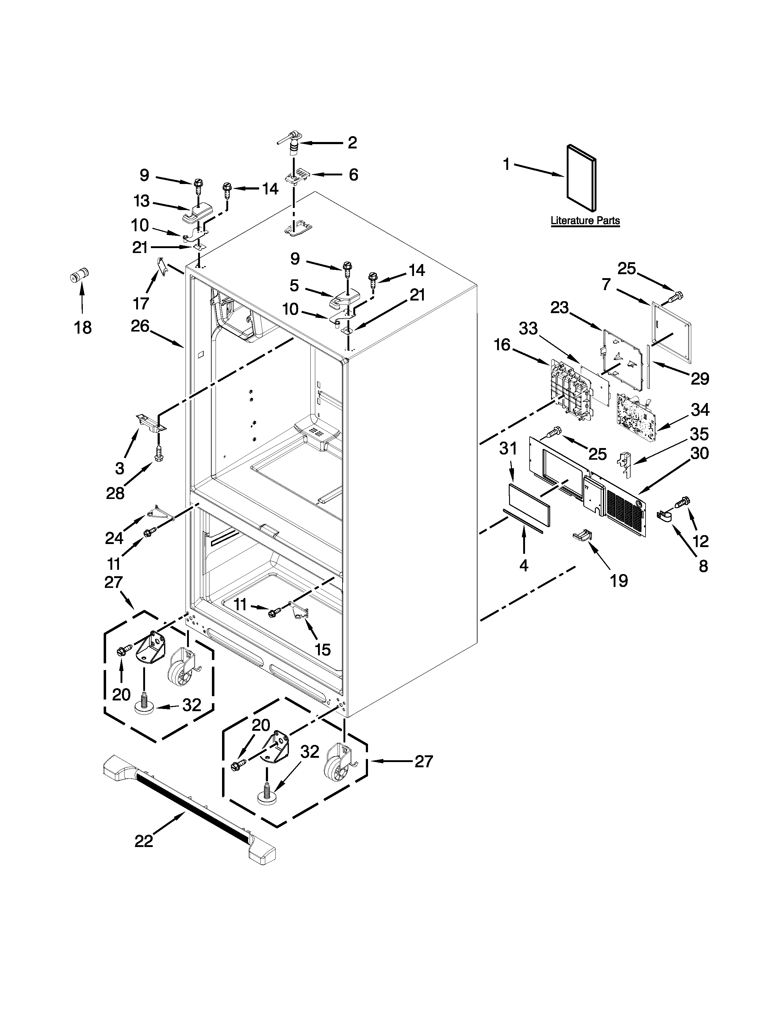 Maytag MFI2665XEM7 cabinet parts diagram