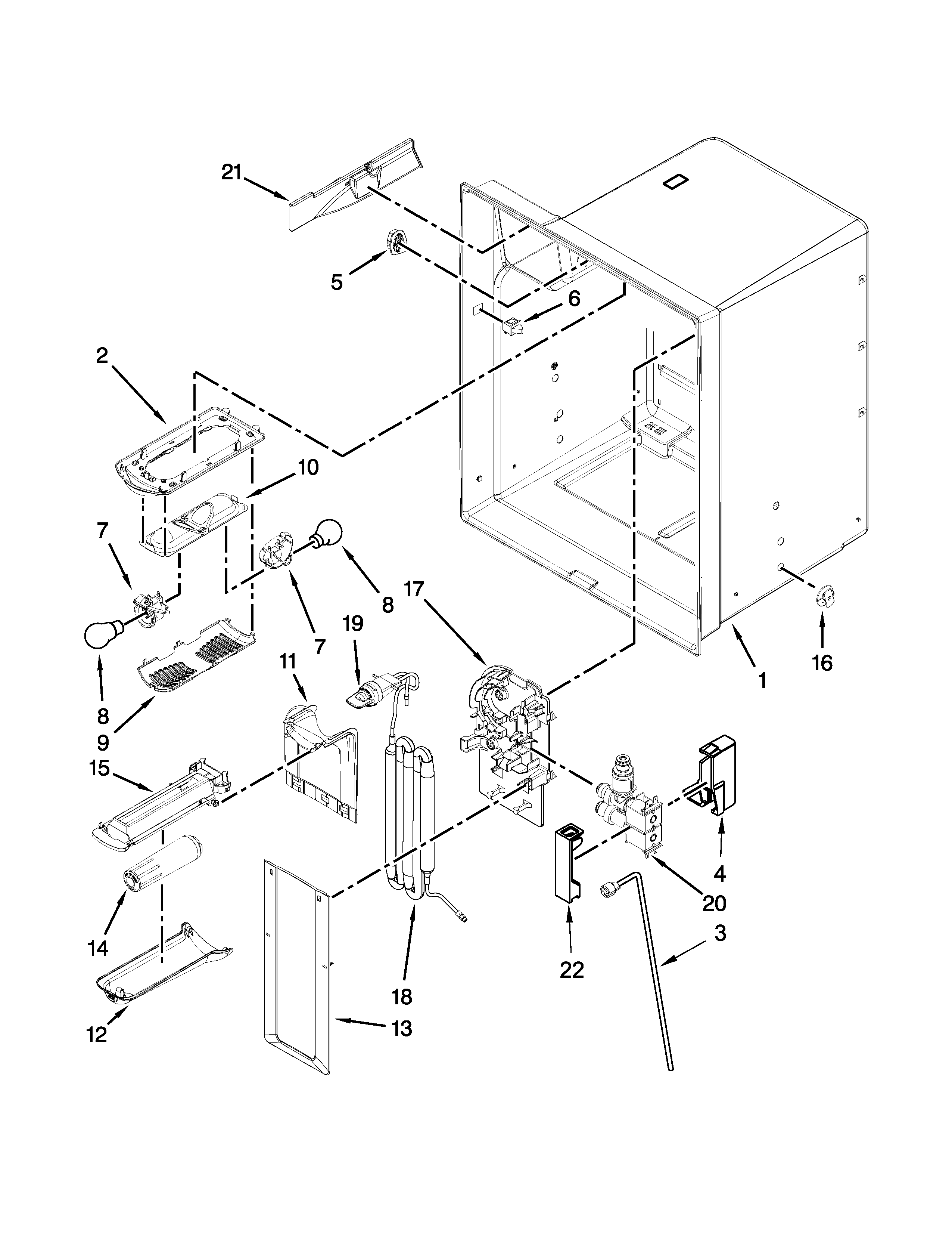 Maytag MFI2665XEM7 refrigerator liner parts diagram