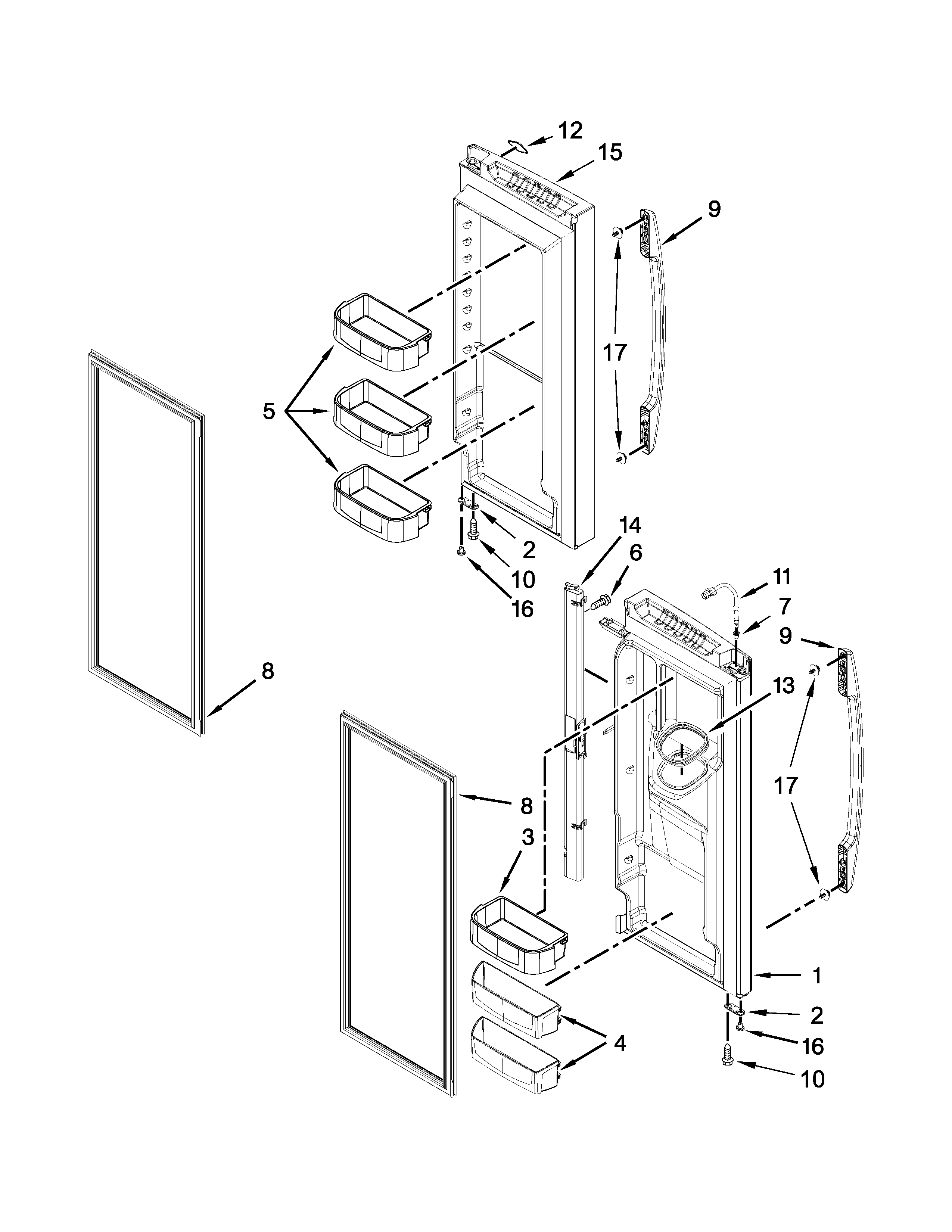 Maytag MFI2665XEM7 refrigerator door parts diagram