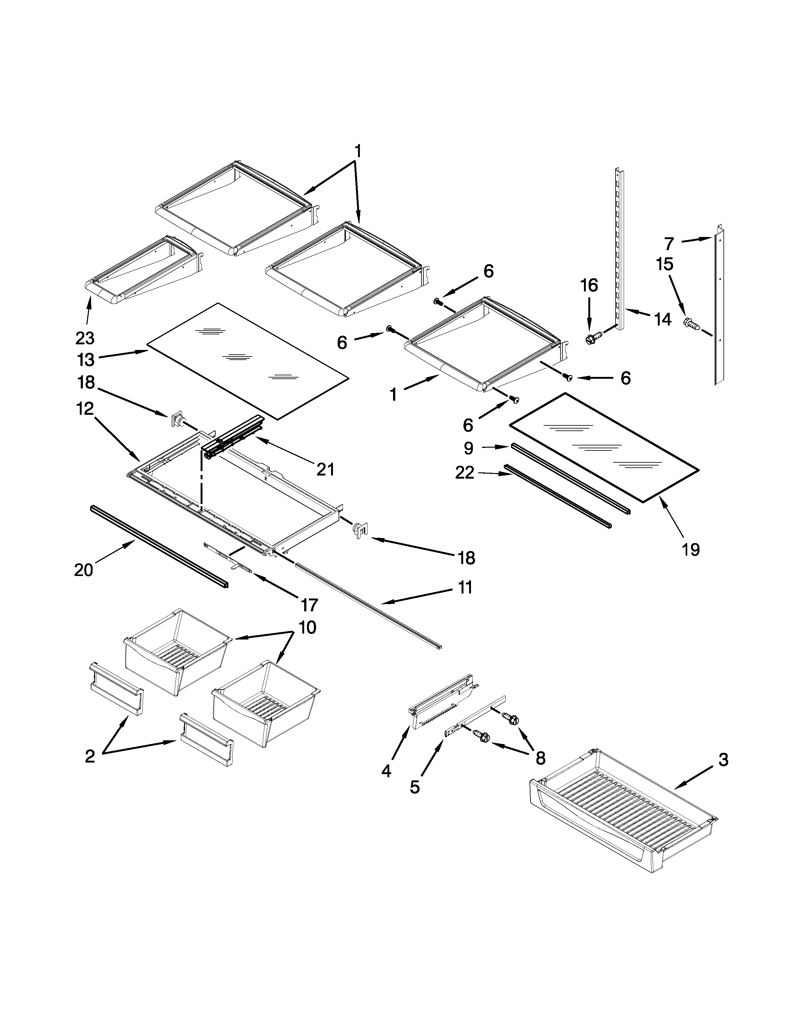 Maytag MFI2665XEM7 shelf parts diagram