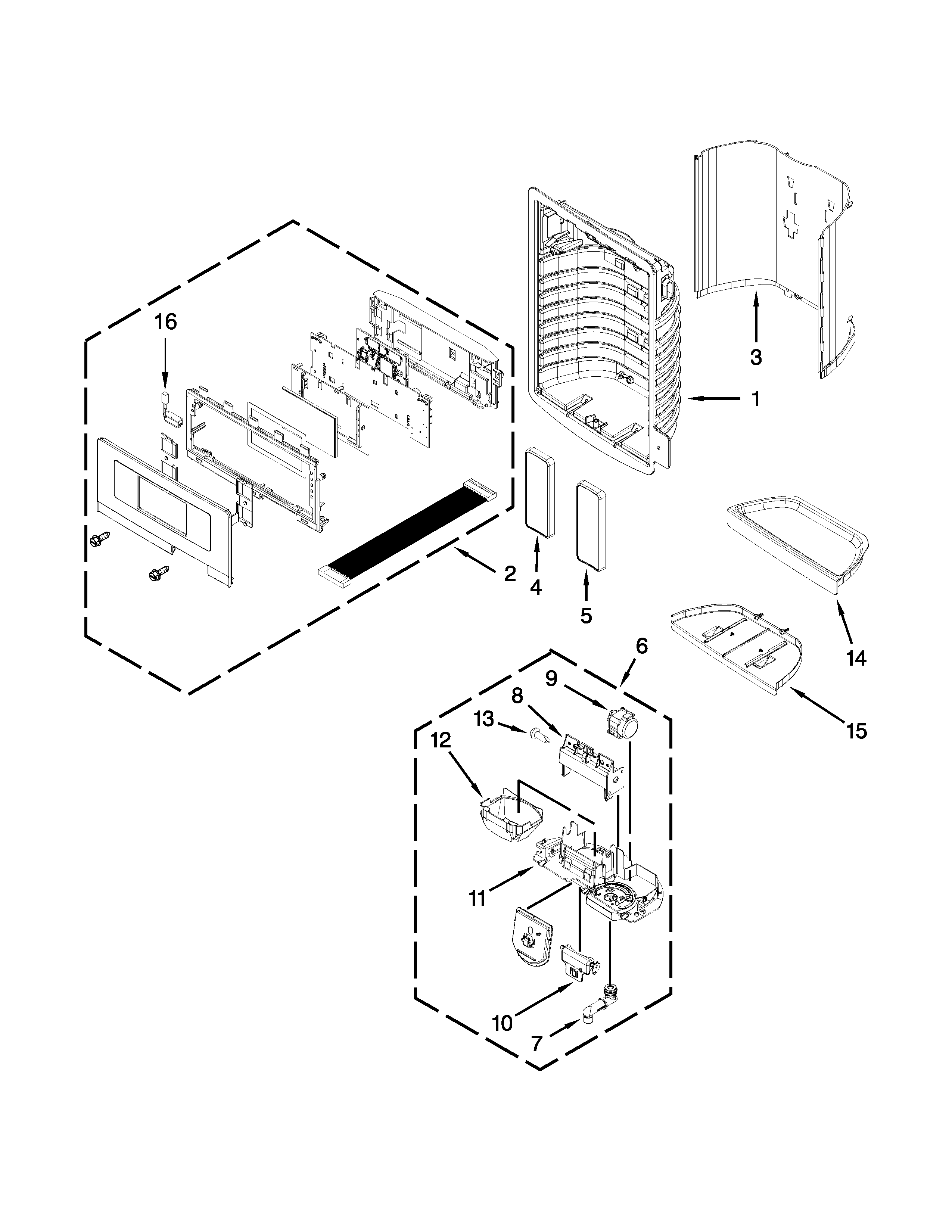 Maytag MFI2665XEM7 dispenser front parts diagram
