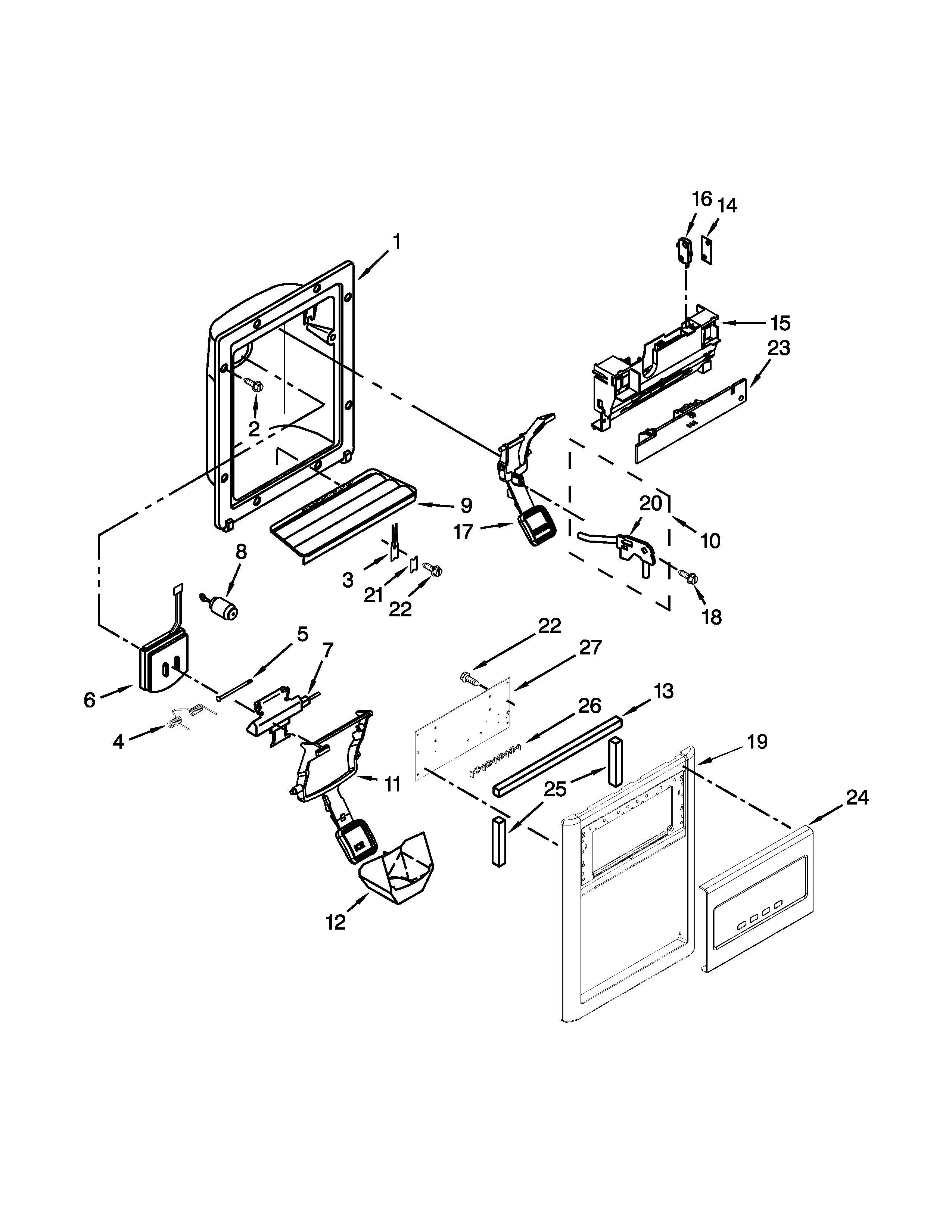 Ikea ID3CHEXVS00 dispenser parts diagram