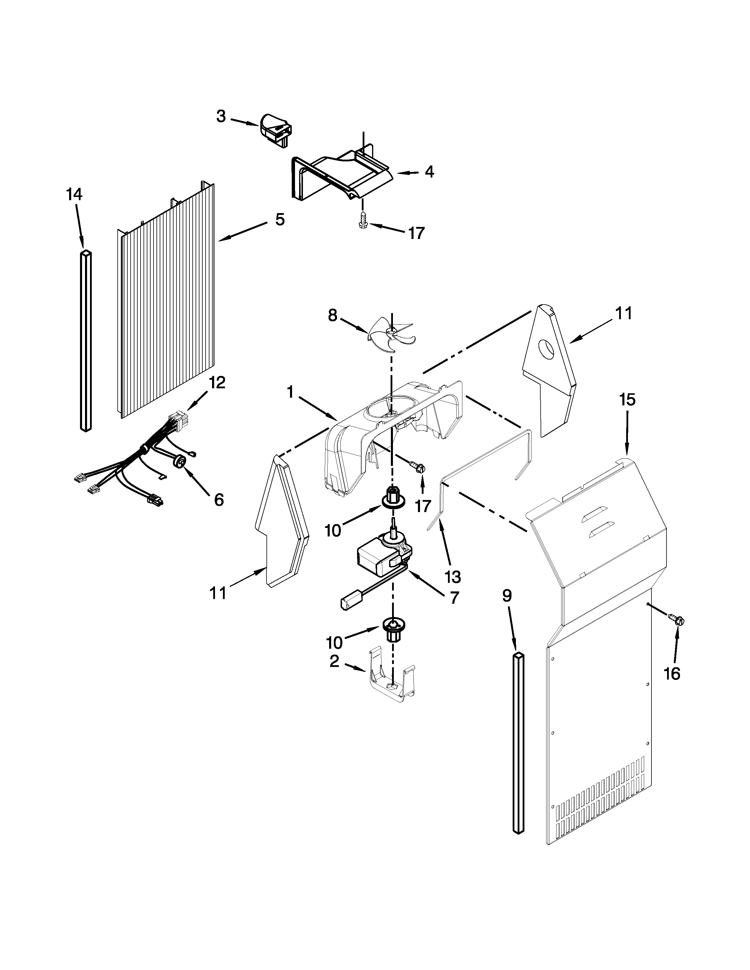 Ikea ID3CHEXVS00 air flow parts diagram
