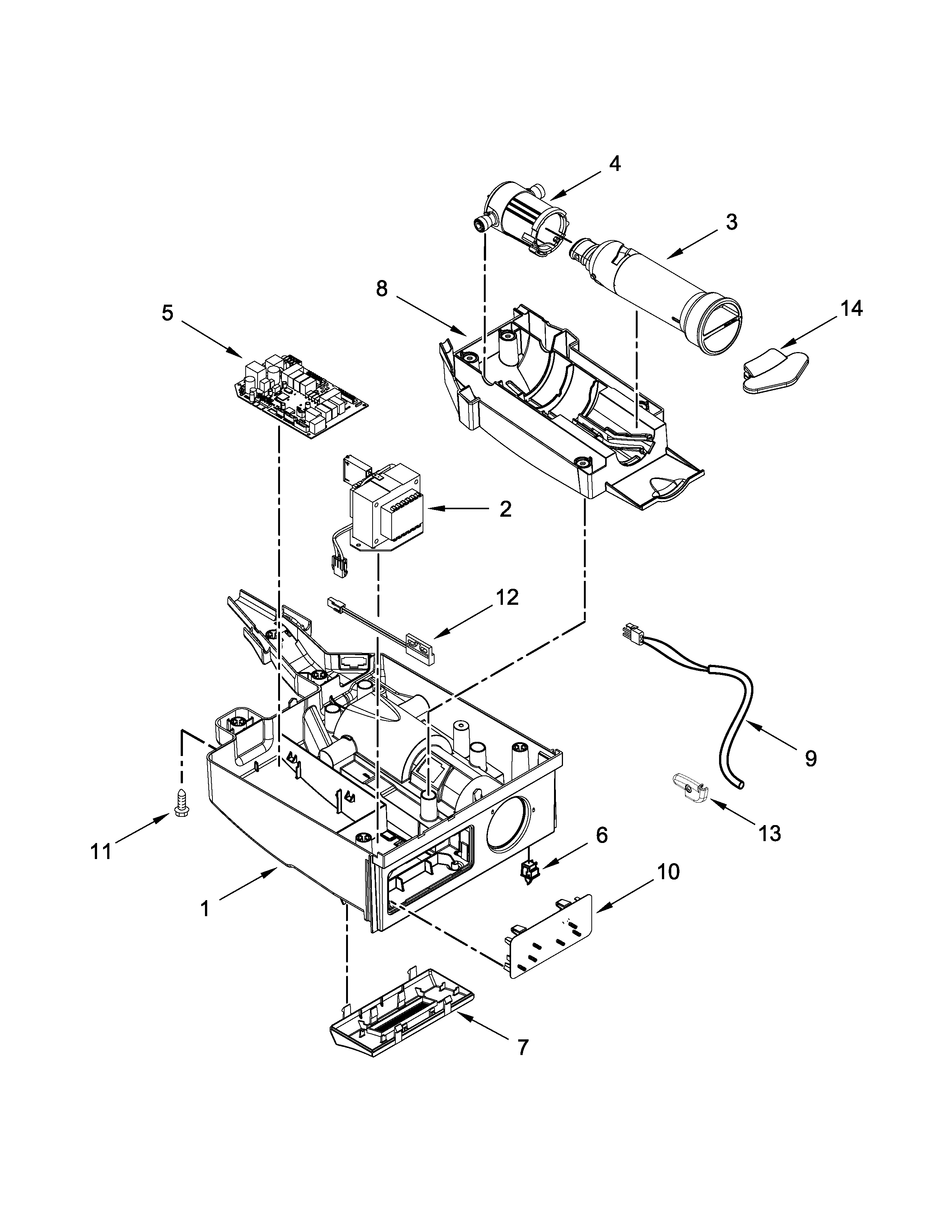 KitchenAid KUIC18NNZS0 control panel parts diagram