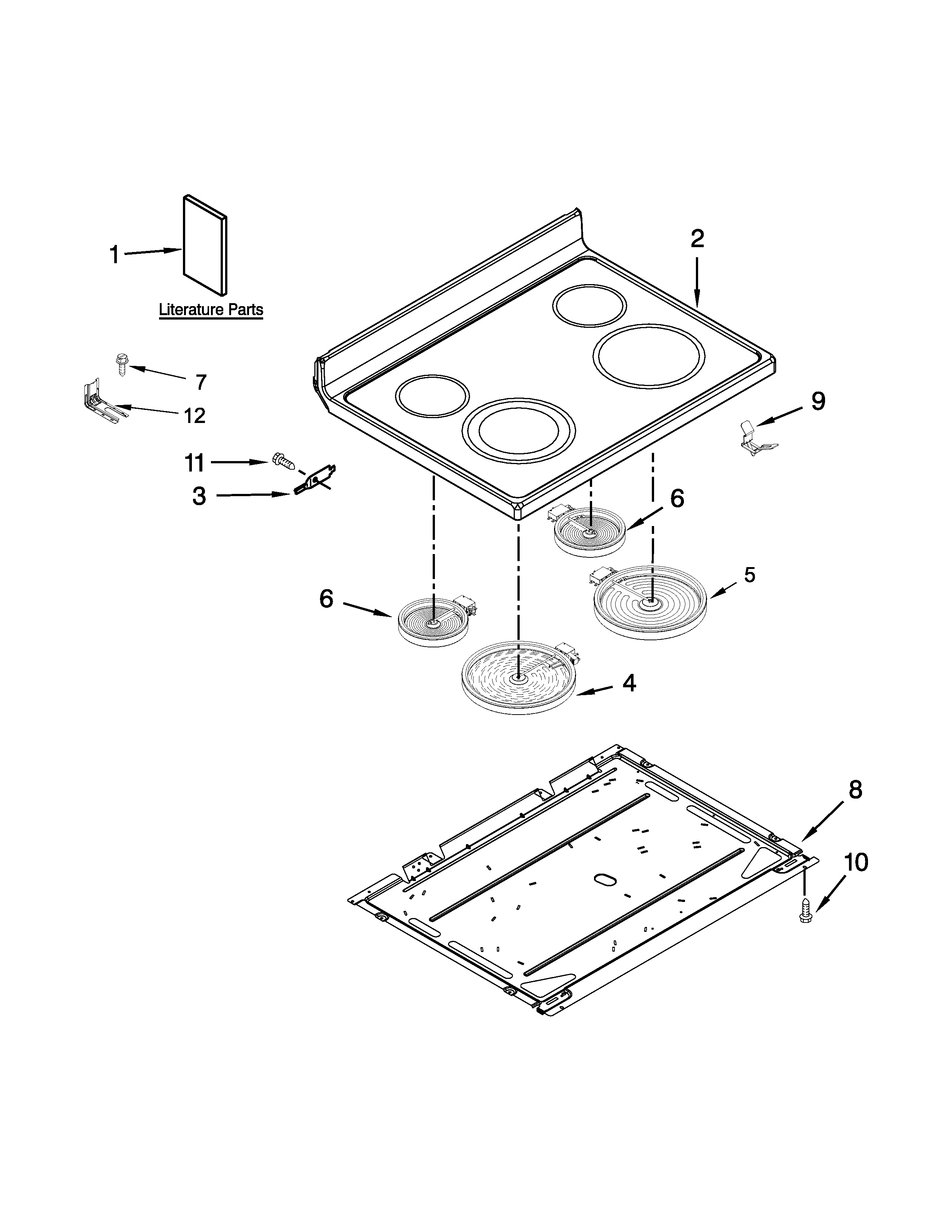 Maytag YMER8600DE0 cooktop parts diagram