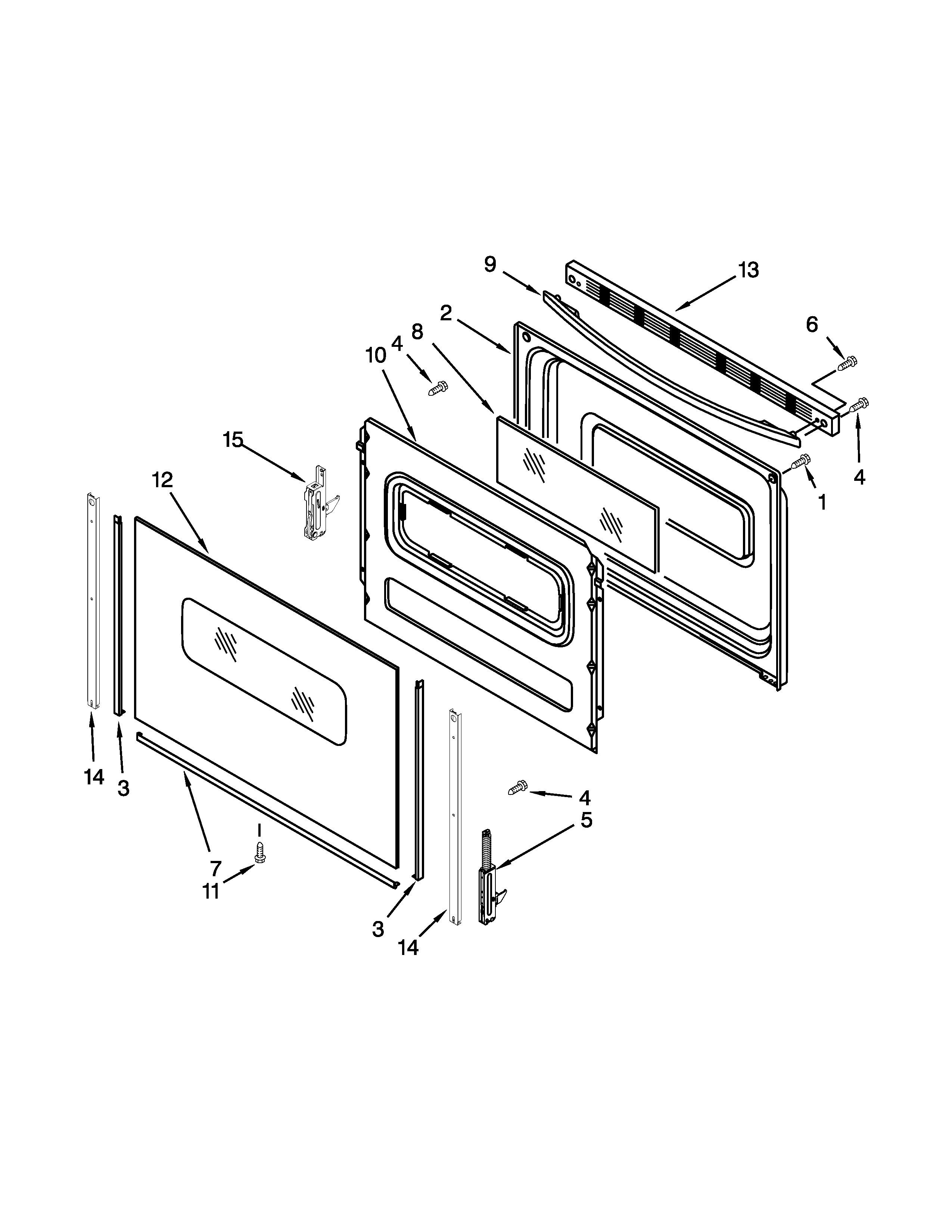Whirlpool WFC150M0EB0 door parts diagram