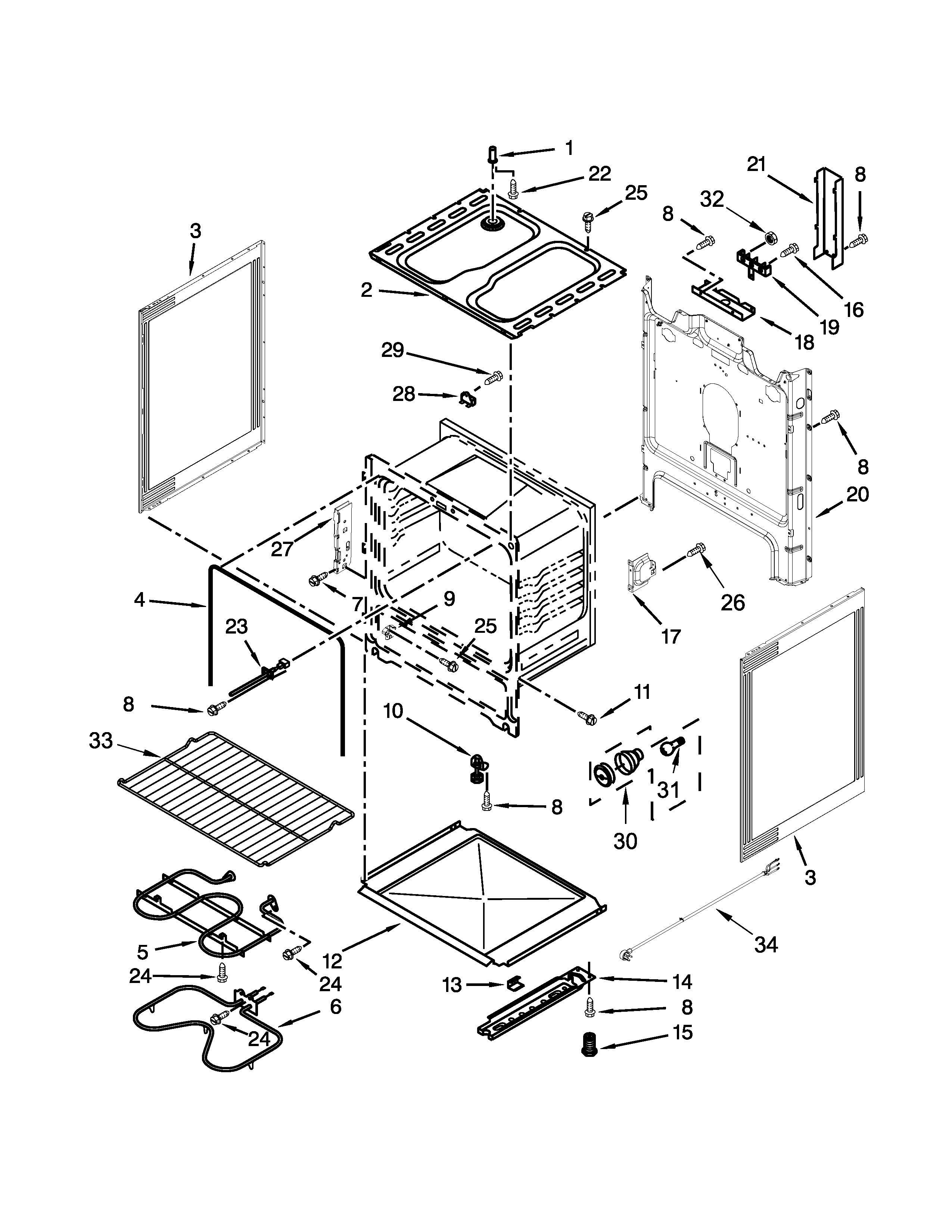 Whirlpool YWFC150M0EW0 chassis parts diagram