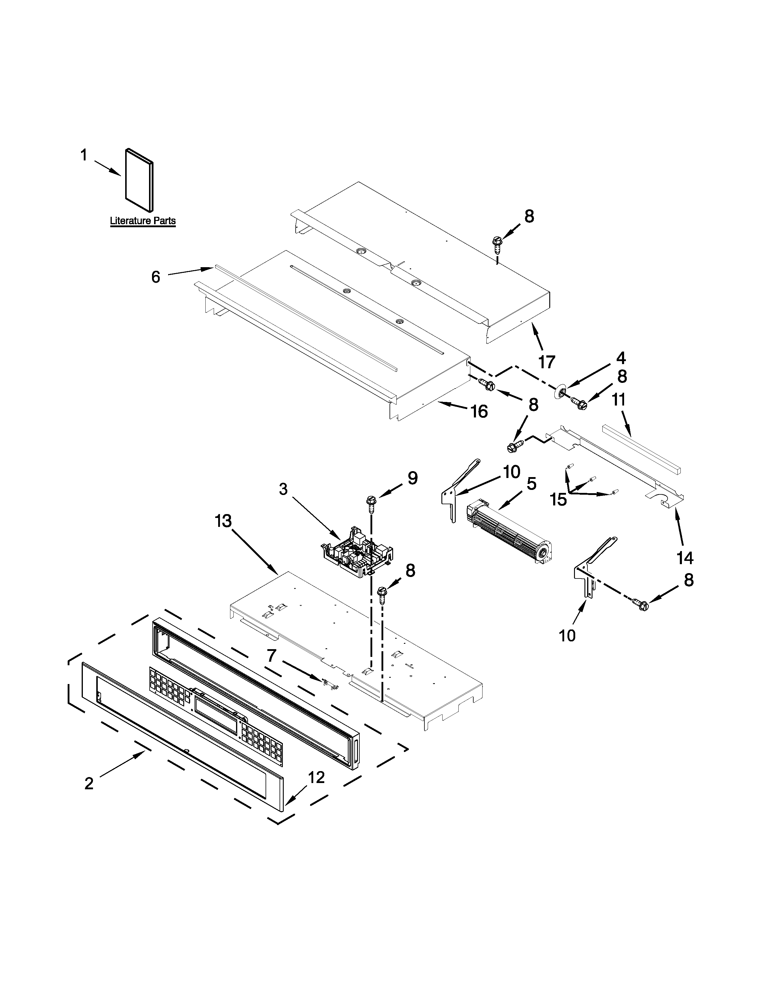 KitchenAid KODT107ESS00 control panel parts diagram
