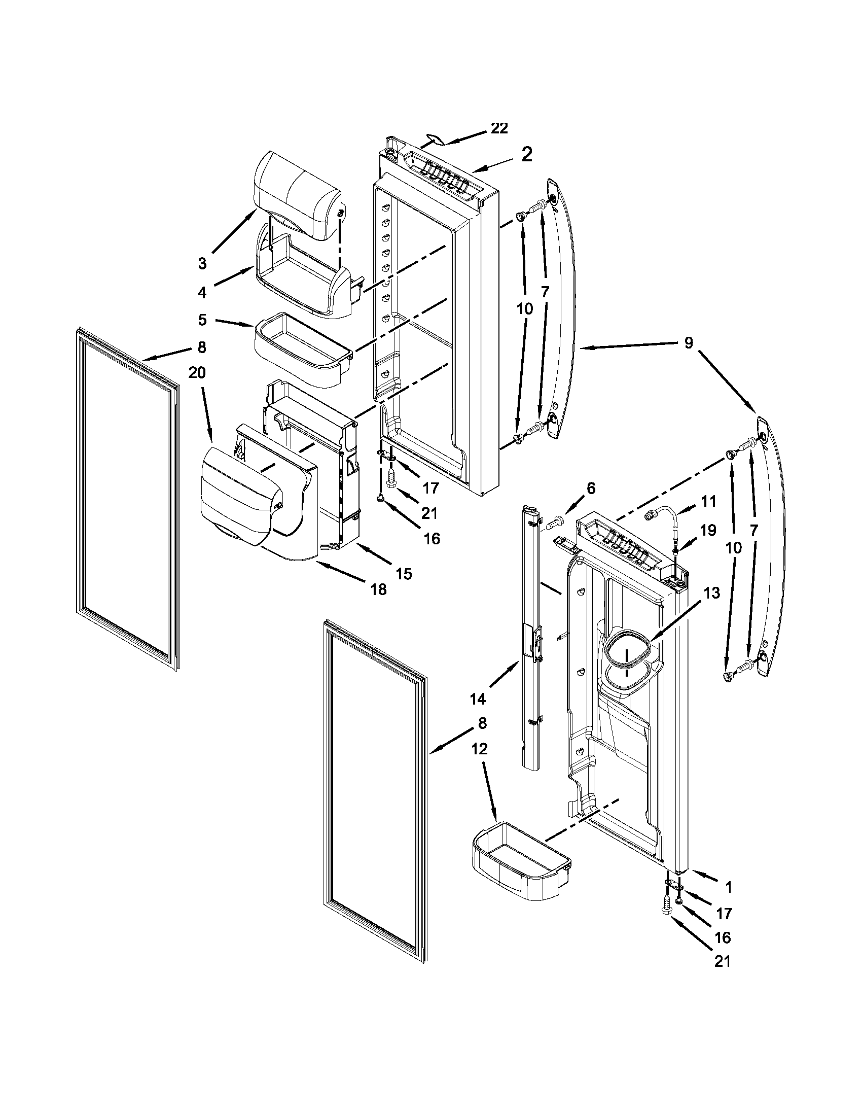 Maytag MFI2269VEM10 refrigerator door parts diagram