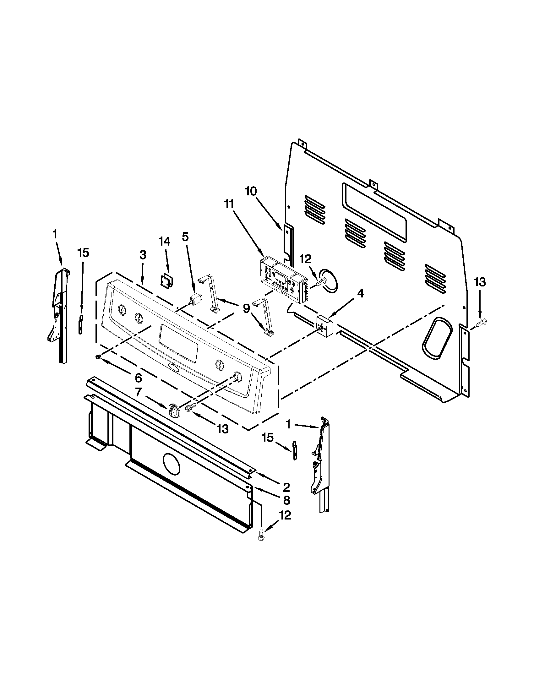 Amana AER5630BAB0 control panel parts diagram