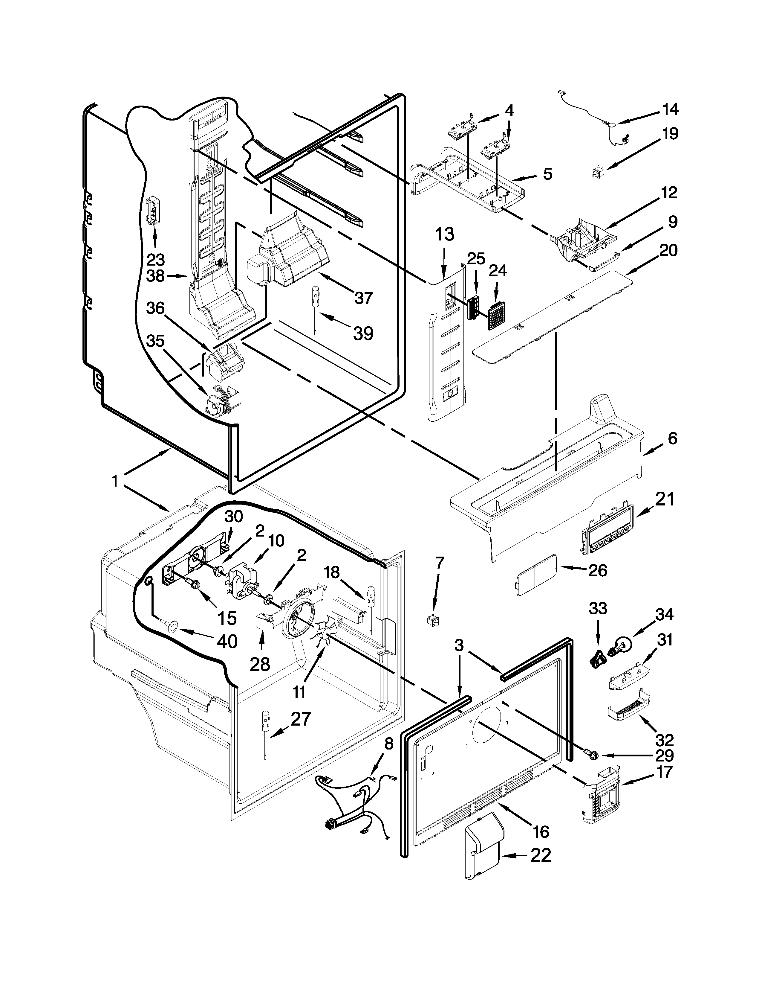 Maytag MFB2055DRE00 liner parts diagram