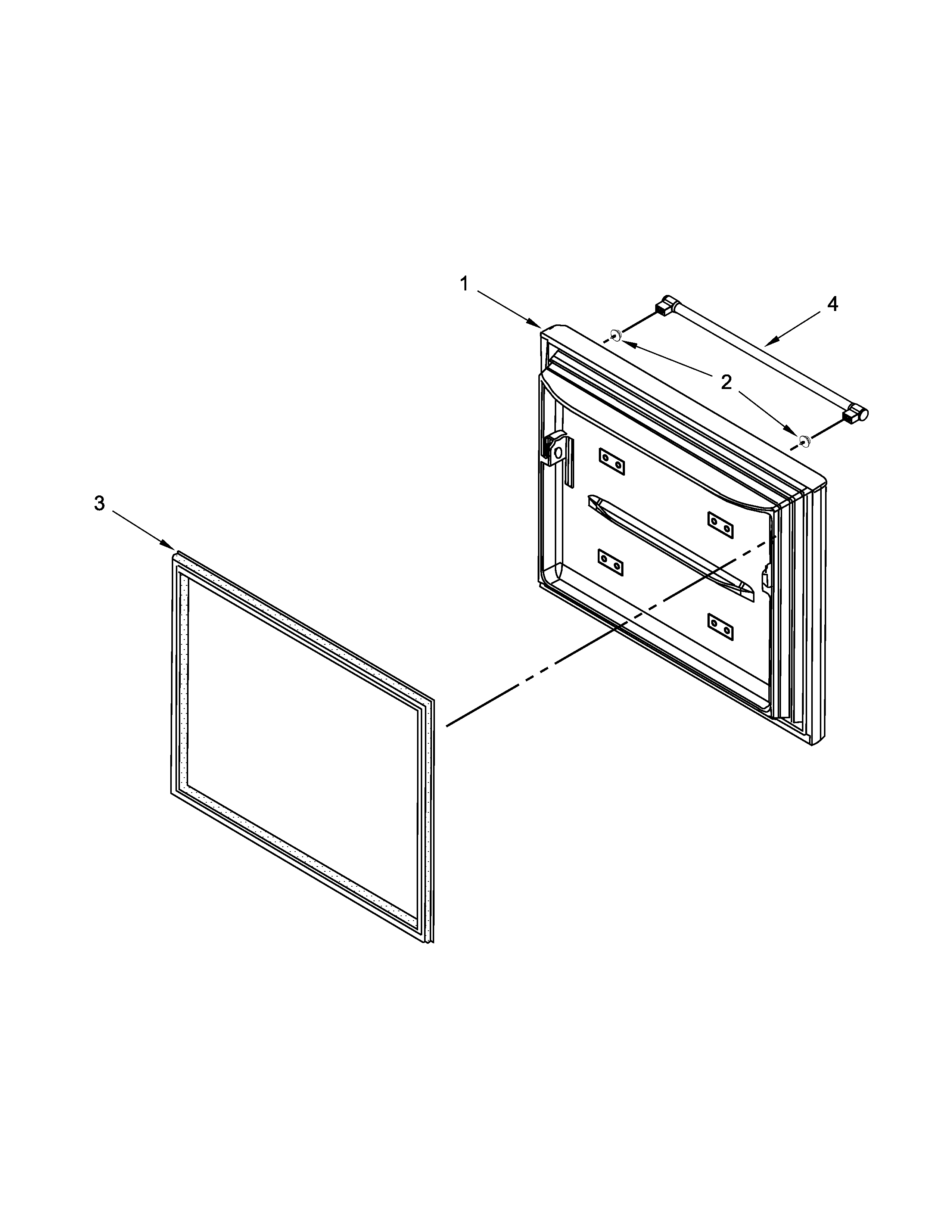 Maytag MFB2055DRE00 freezer door parts diagram