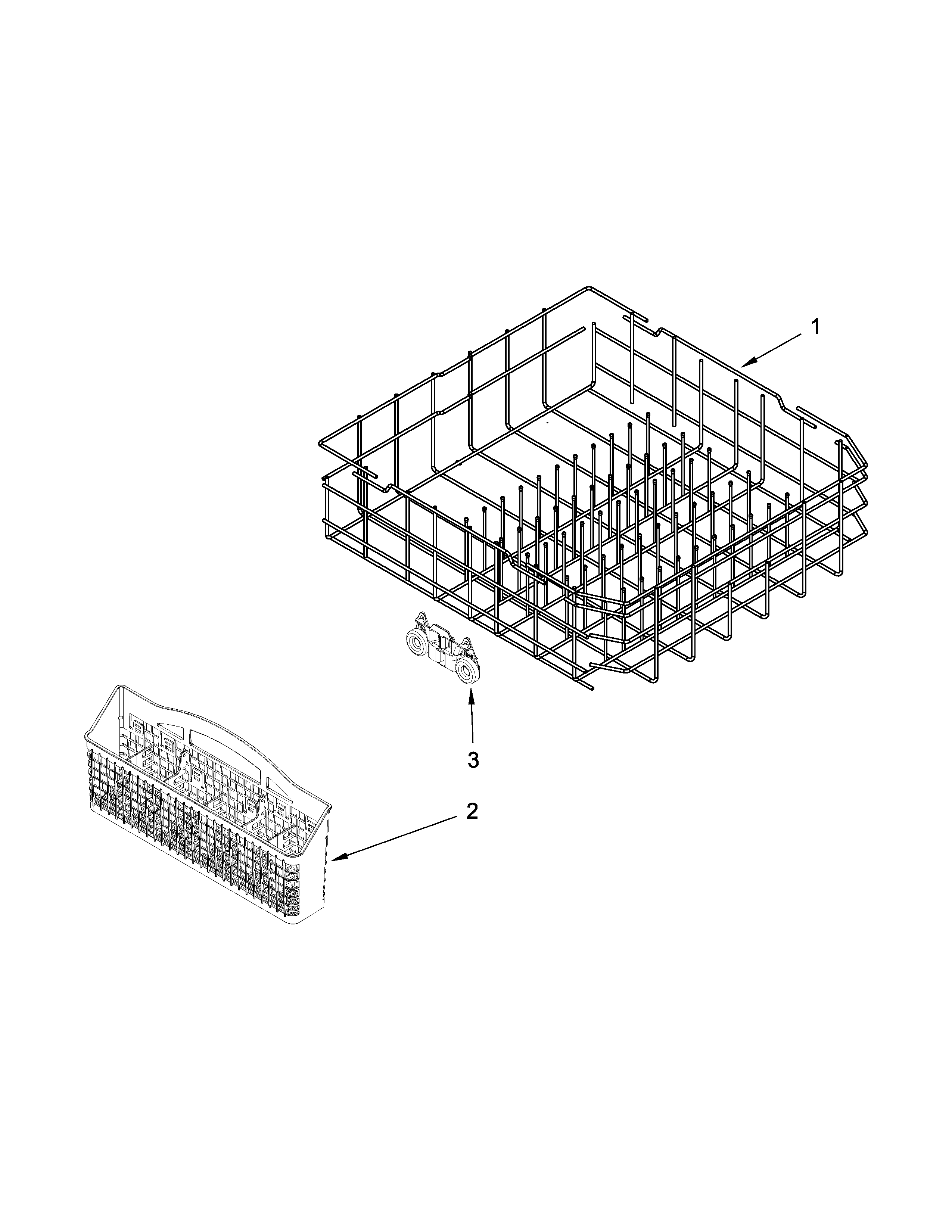 Amana ADB1700ADW1 lower rack parts diagram
