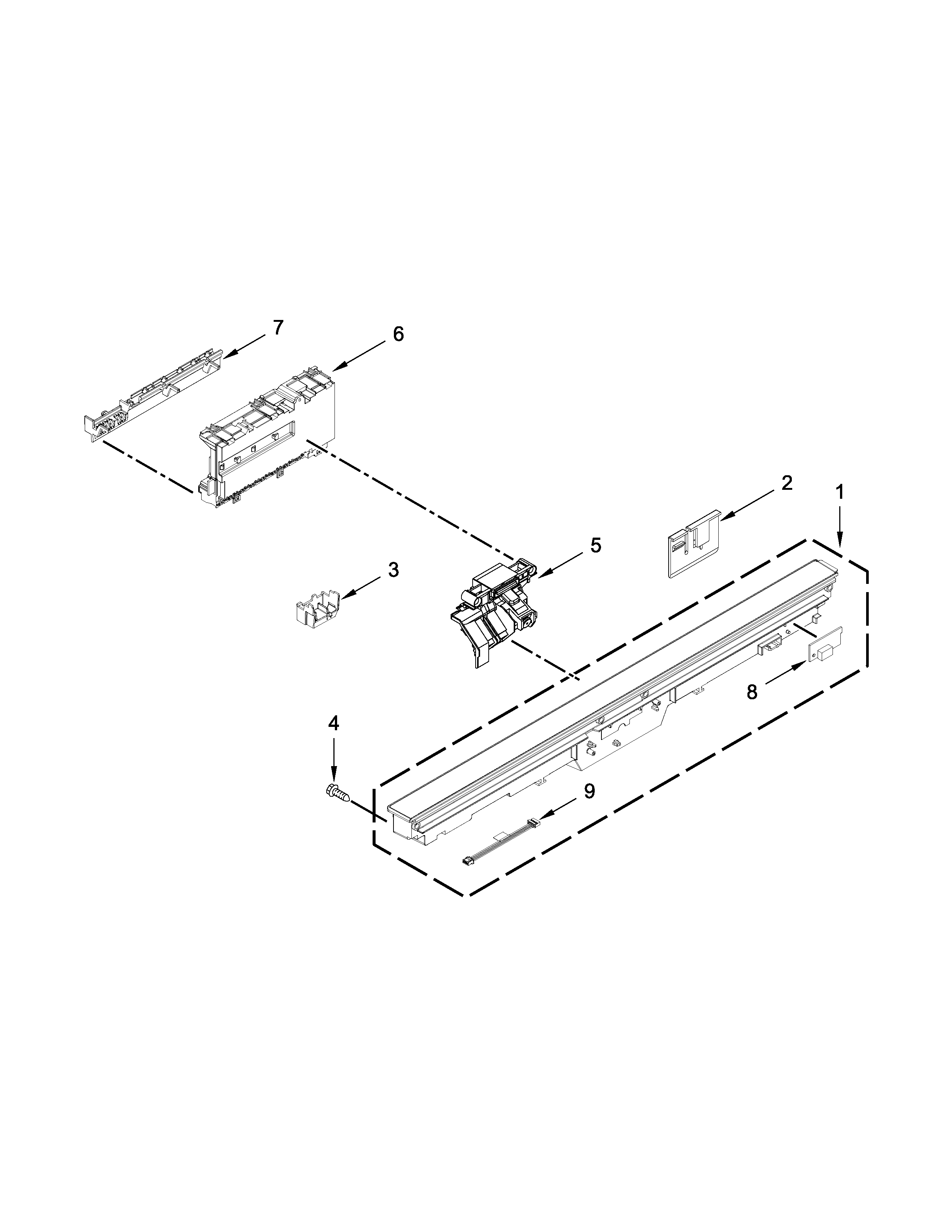 KitchenAid KDTE104DSS1 control panel and latch parts diagram