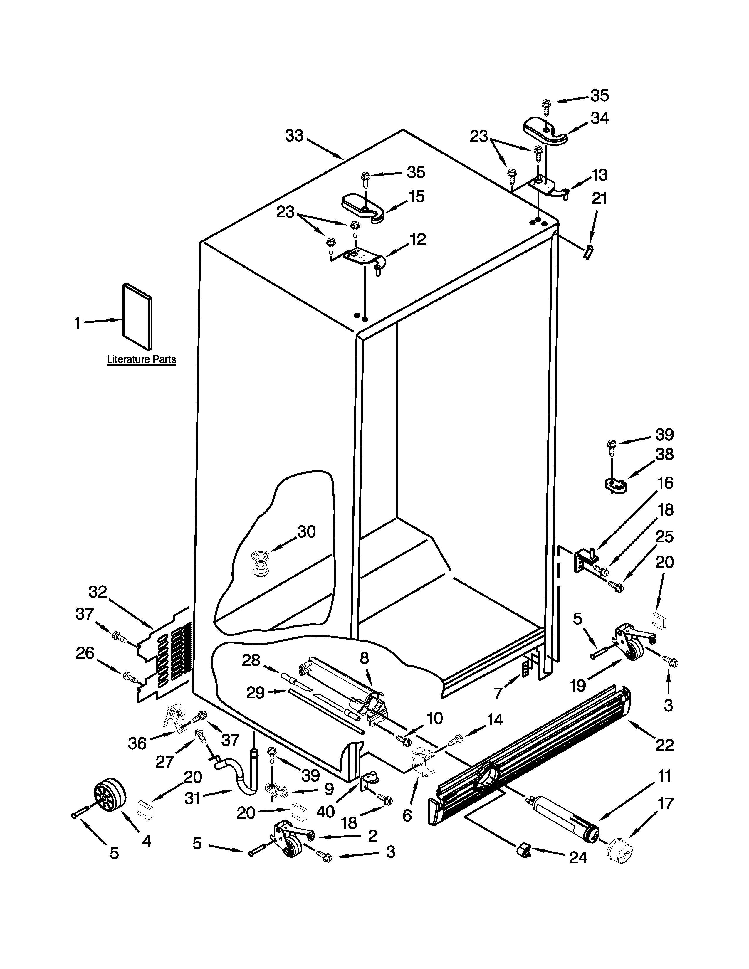 KitchenAid KSRV22FVMS03 cabinet parts diagram