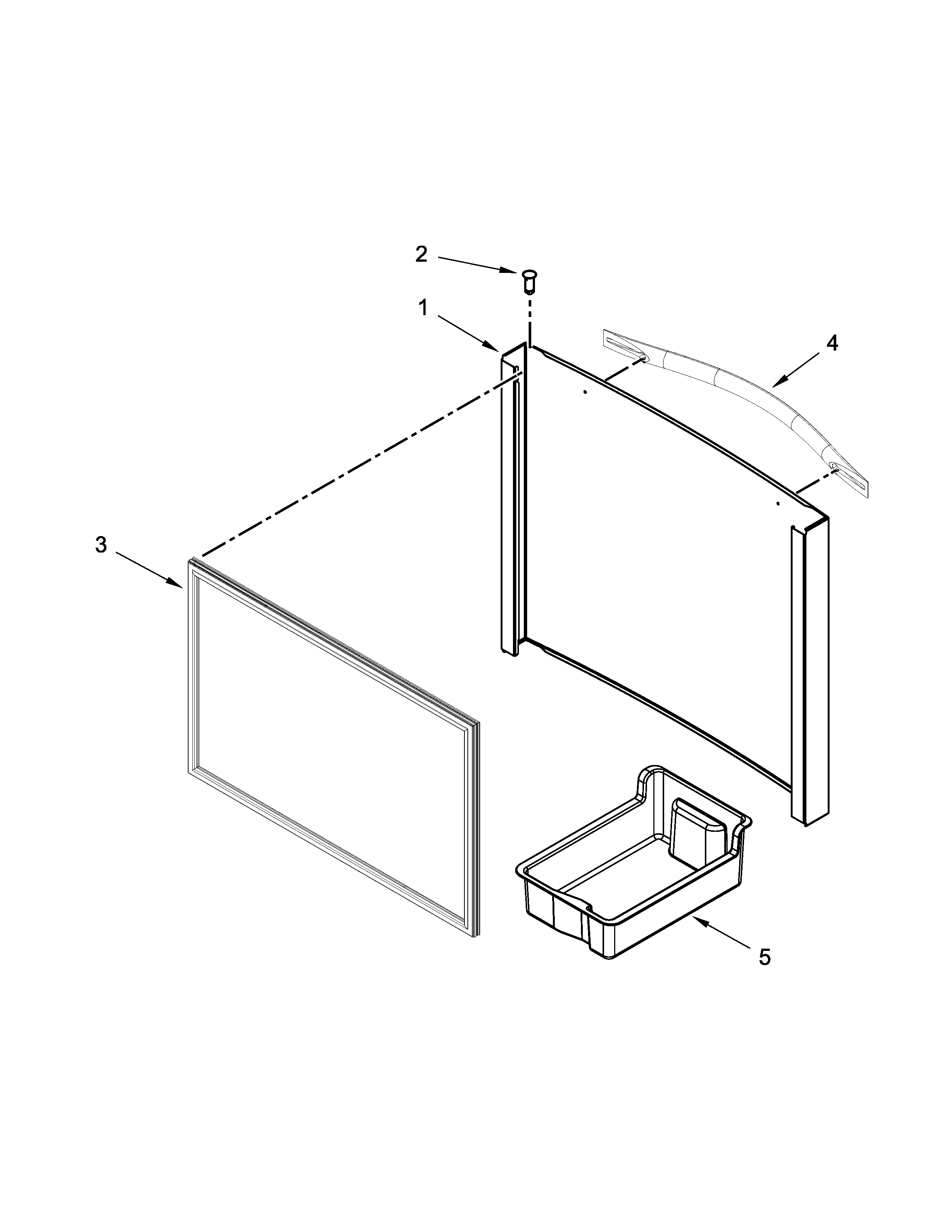 Whirlpool WRF560SMYB00 freezer door parts diagram