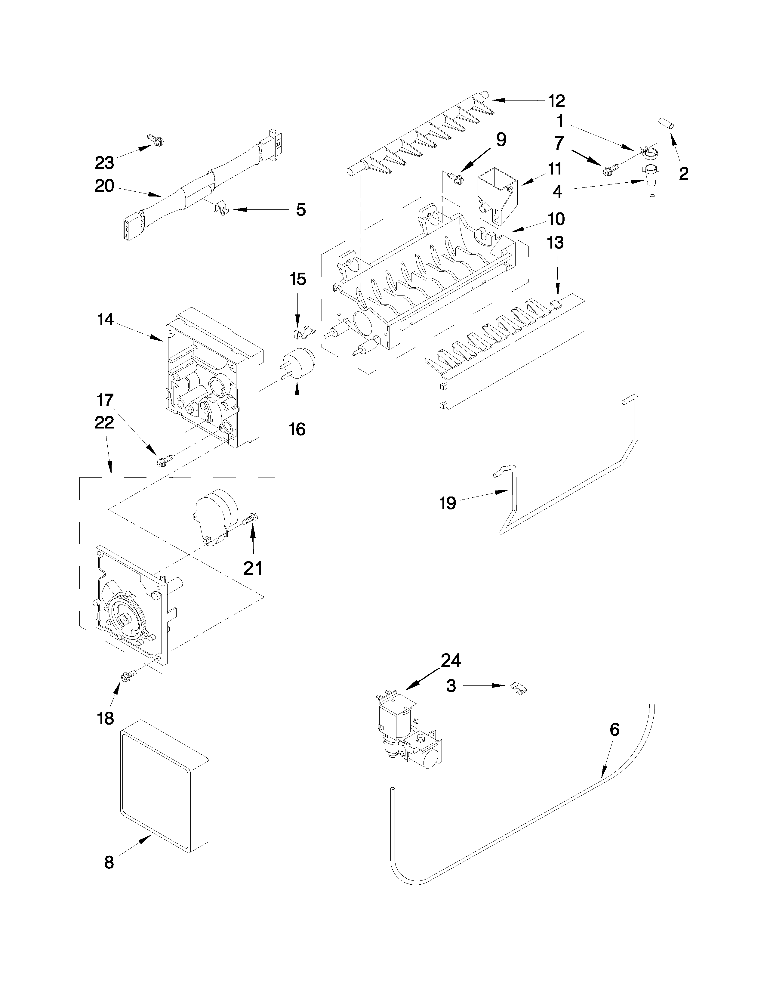 Whirlpool WRF560SMYB00 icemaker parts diagram