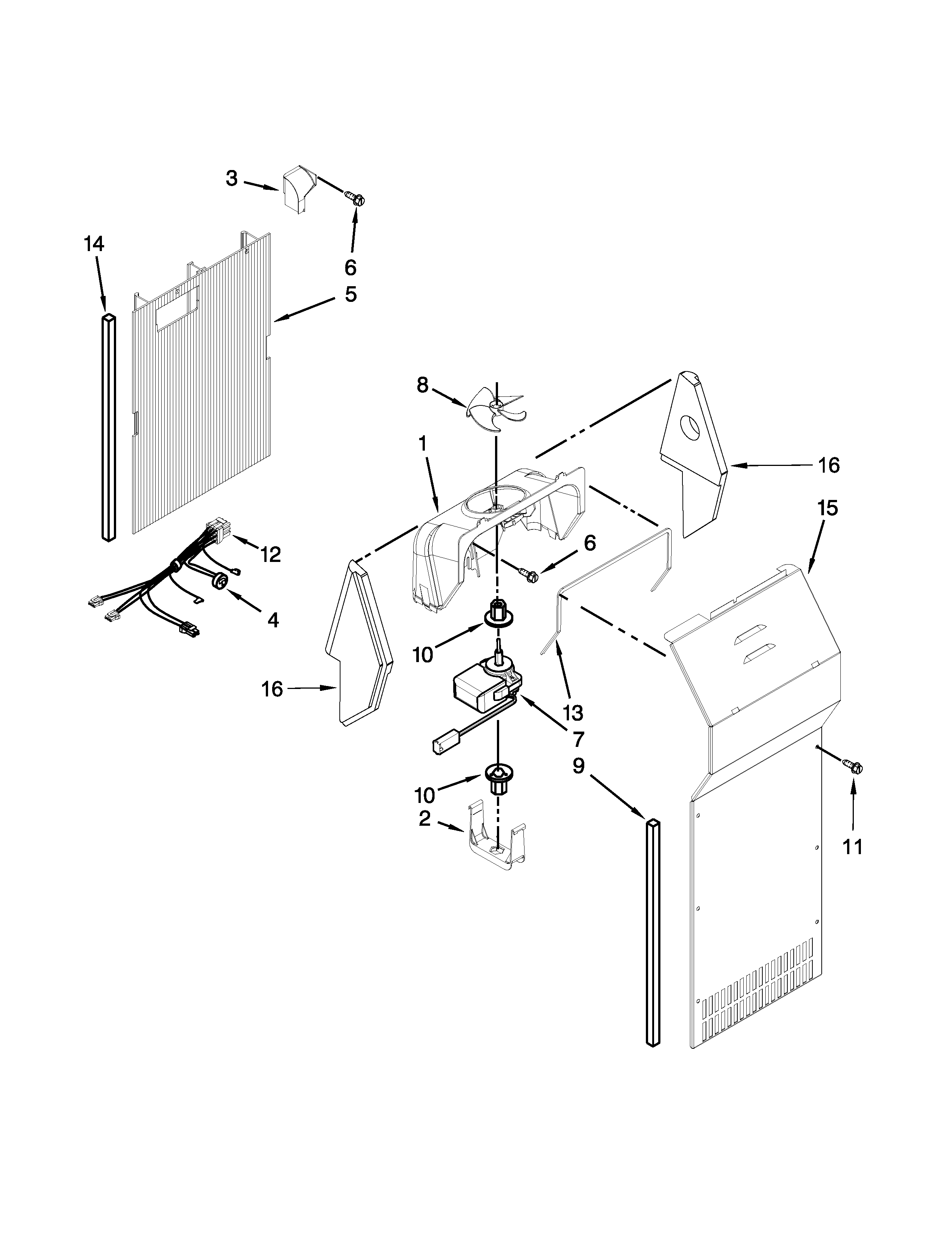 Whirlpool WRS325FNAM00 air flow parts diagram