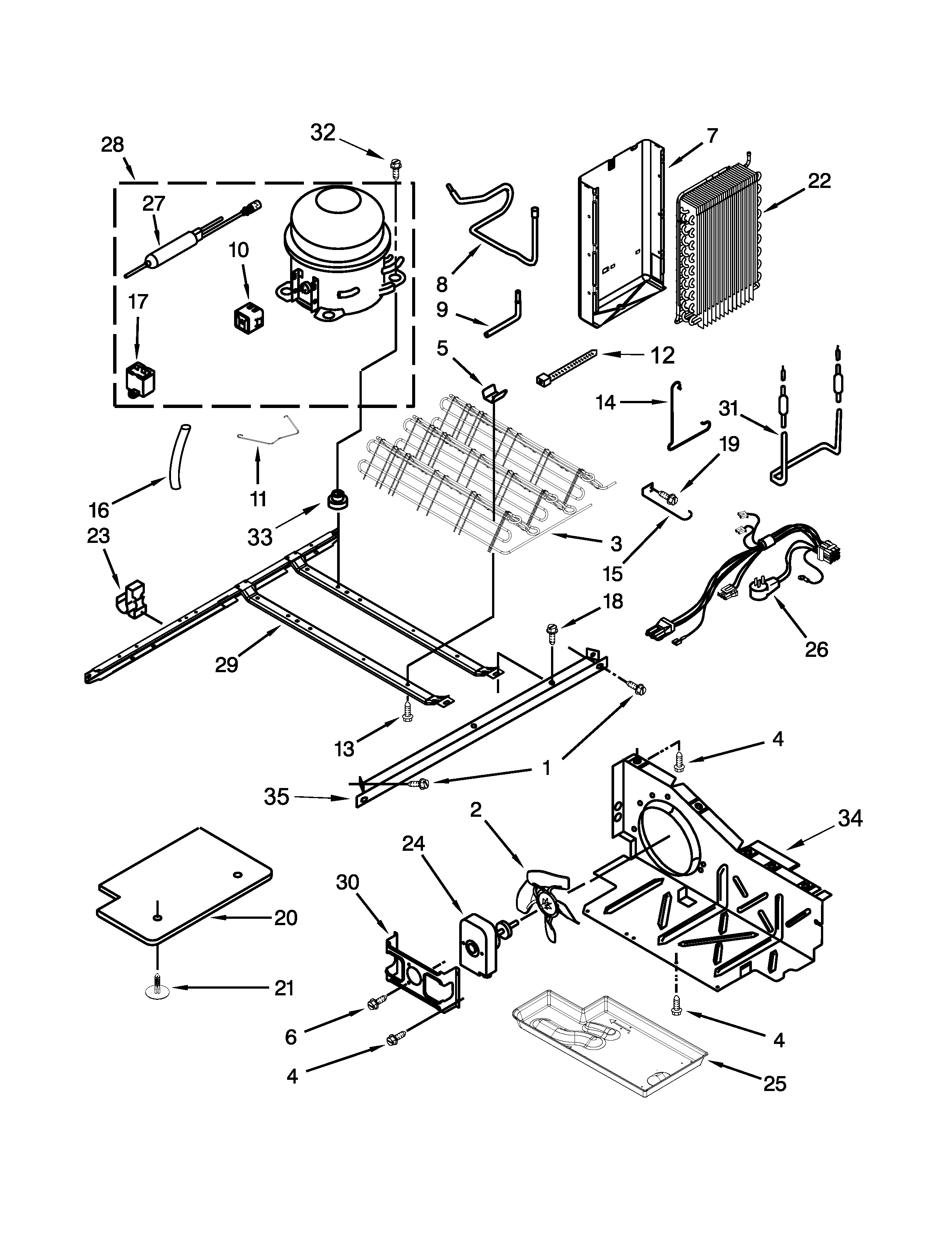 Whirlpool WRS3L5FNDM00 unit parts diagram