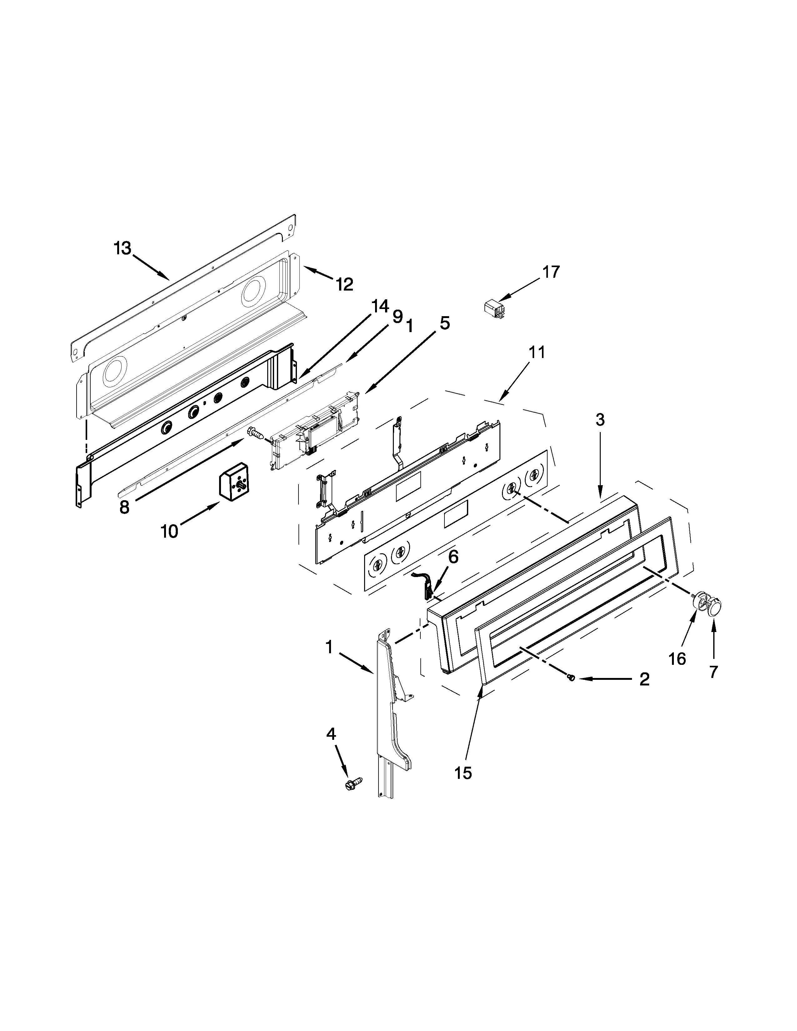 KitchenAid YKFED500ESS0 control panel parts diagram