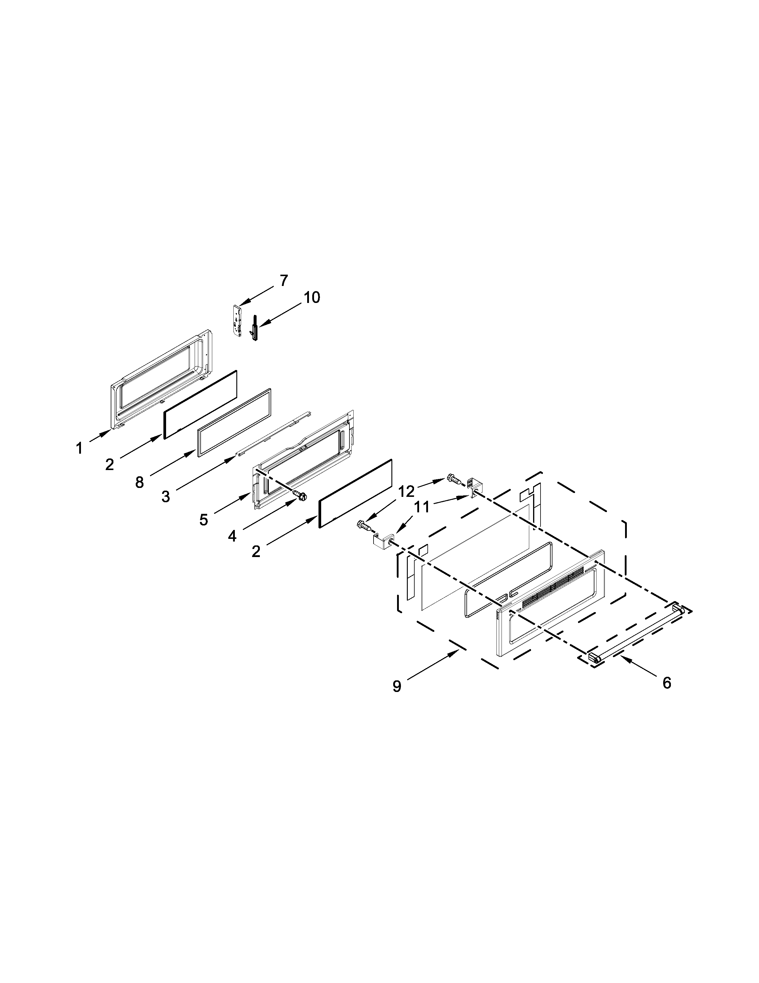 KitchenAid YKFED500ESS0 upper door parts diagram