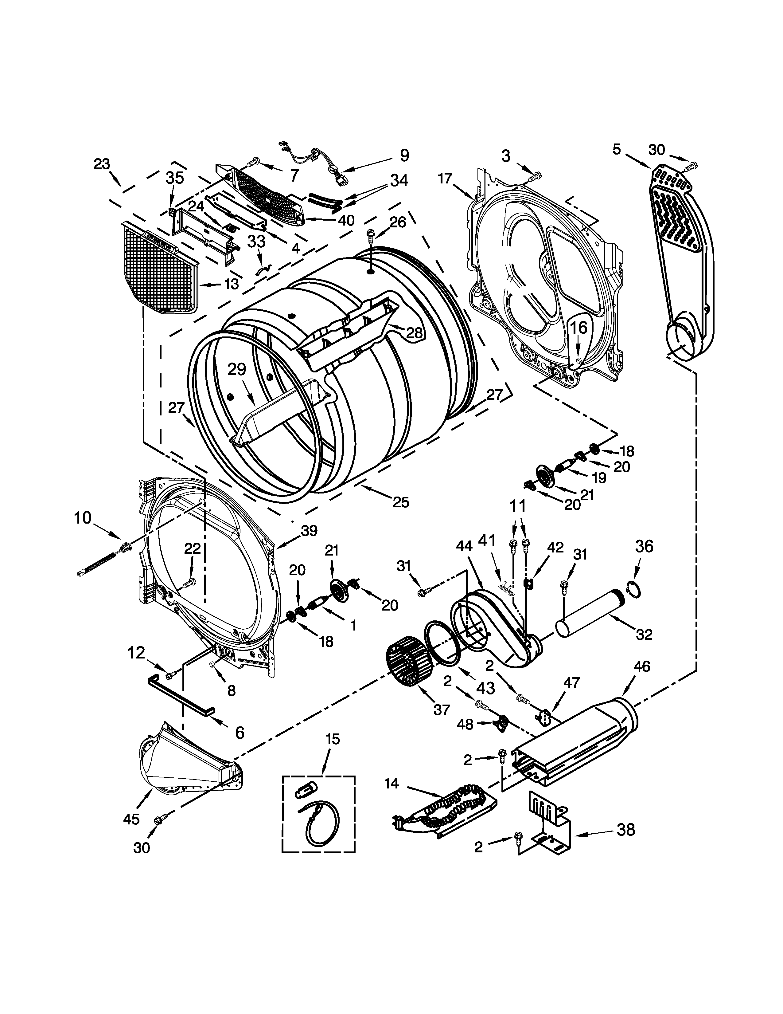 Whirlpool YWED8000DW1 bulkhead parts diagram