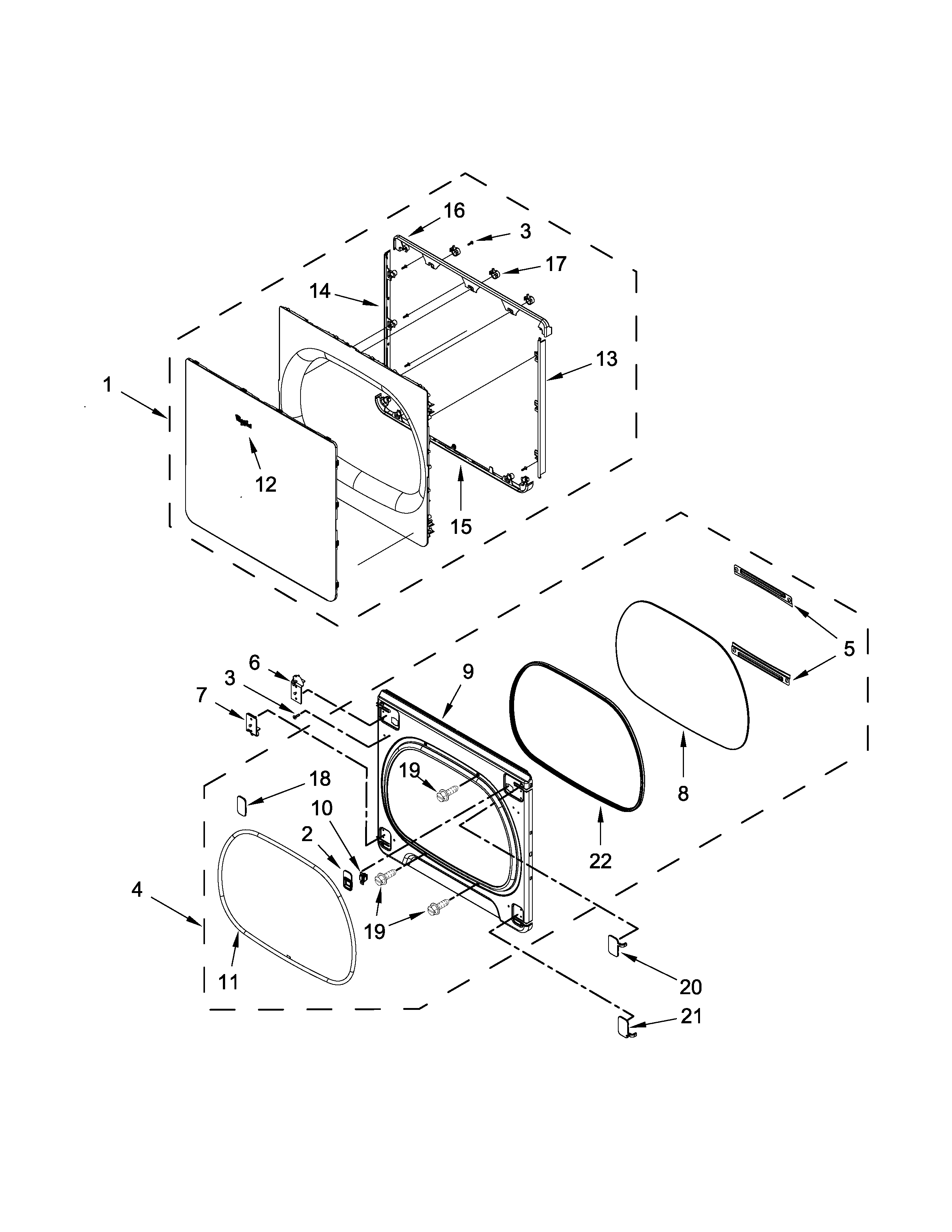 Whirlpool YWED8000DW1 door parts diagram