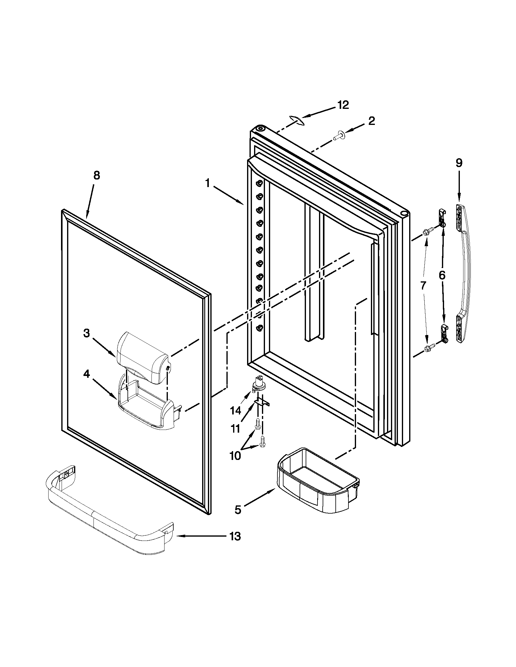 Maytag MBF1958XEW3 refrigerator door parts diagram