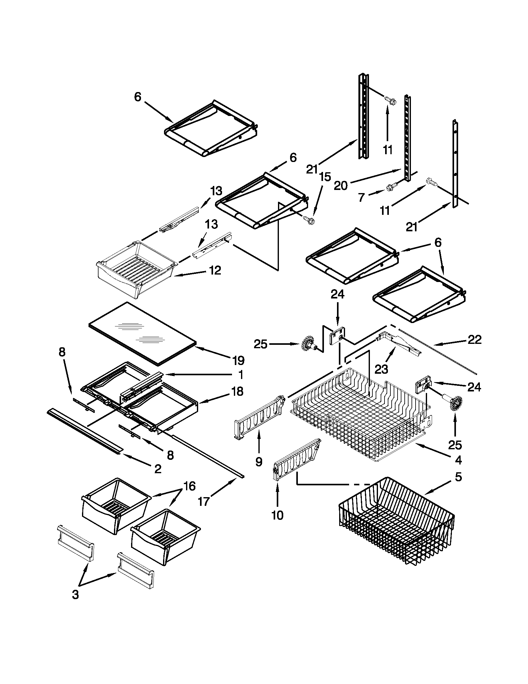 Maytag MBF1958XEW3 shelf parts diagram