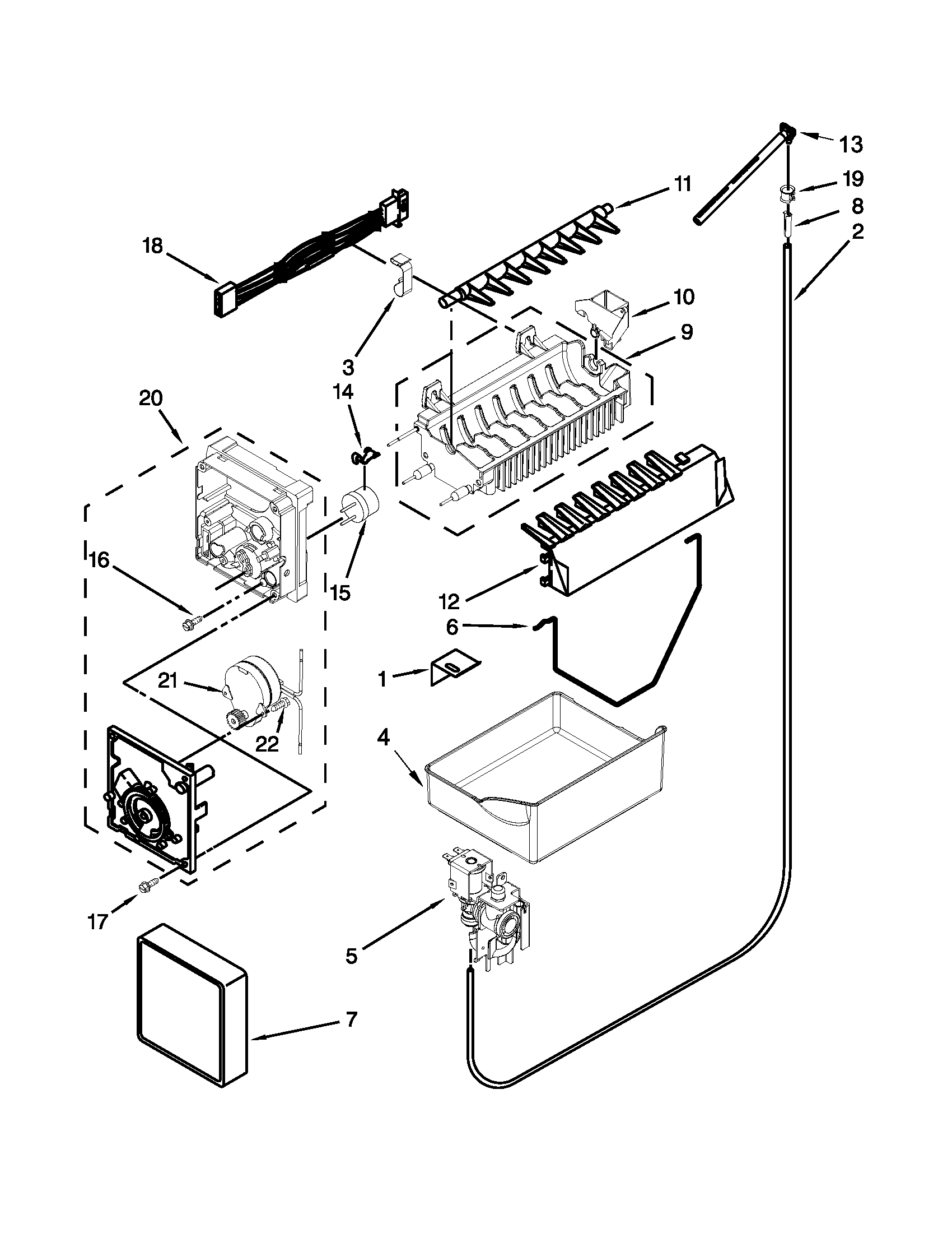 Maytag MBF1958XEW3 icemaker parts diagram