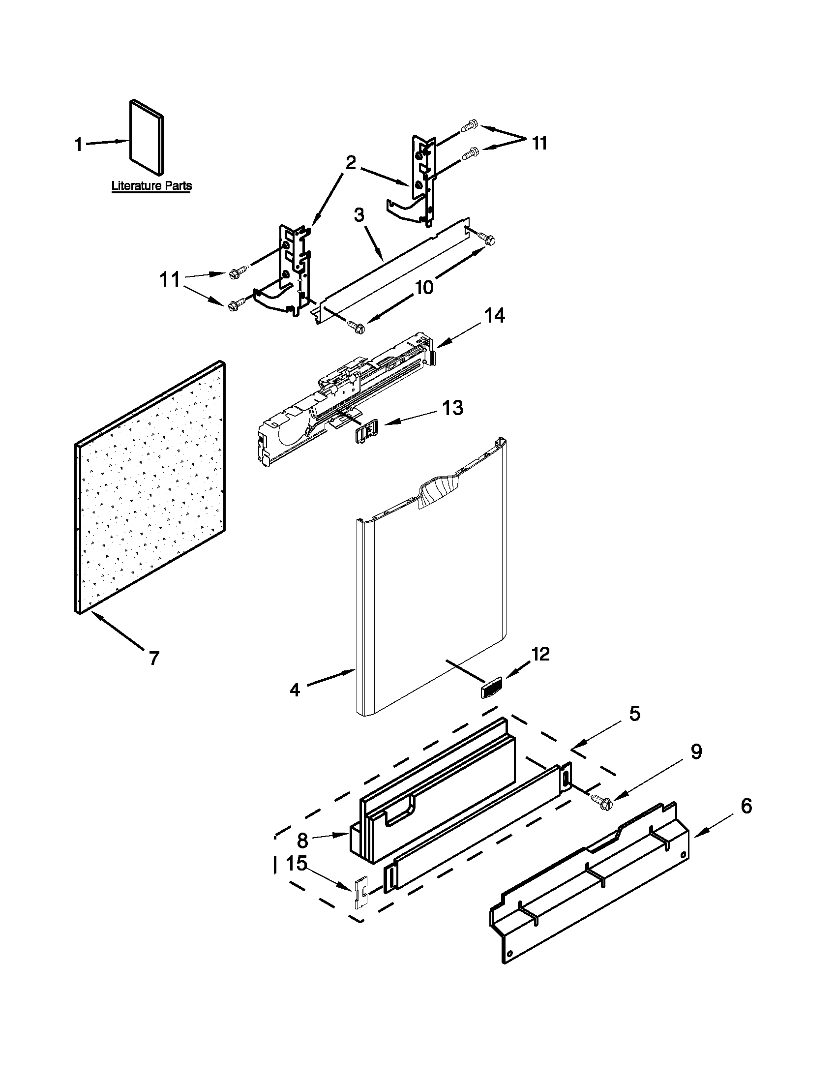 Maytag MDB4949SDM1 door and panel parts diagram