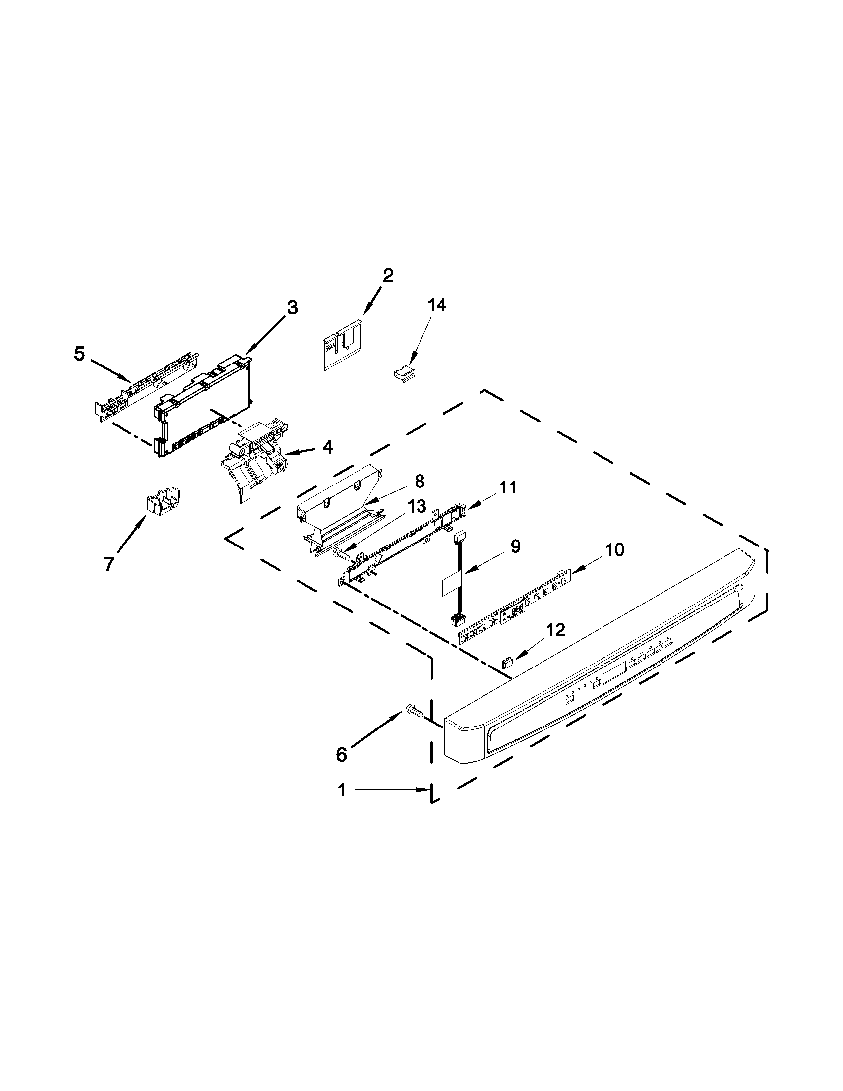 Maytag MDB4949SDM1 control panel and latch parts diagram