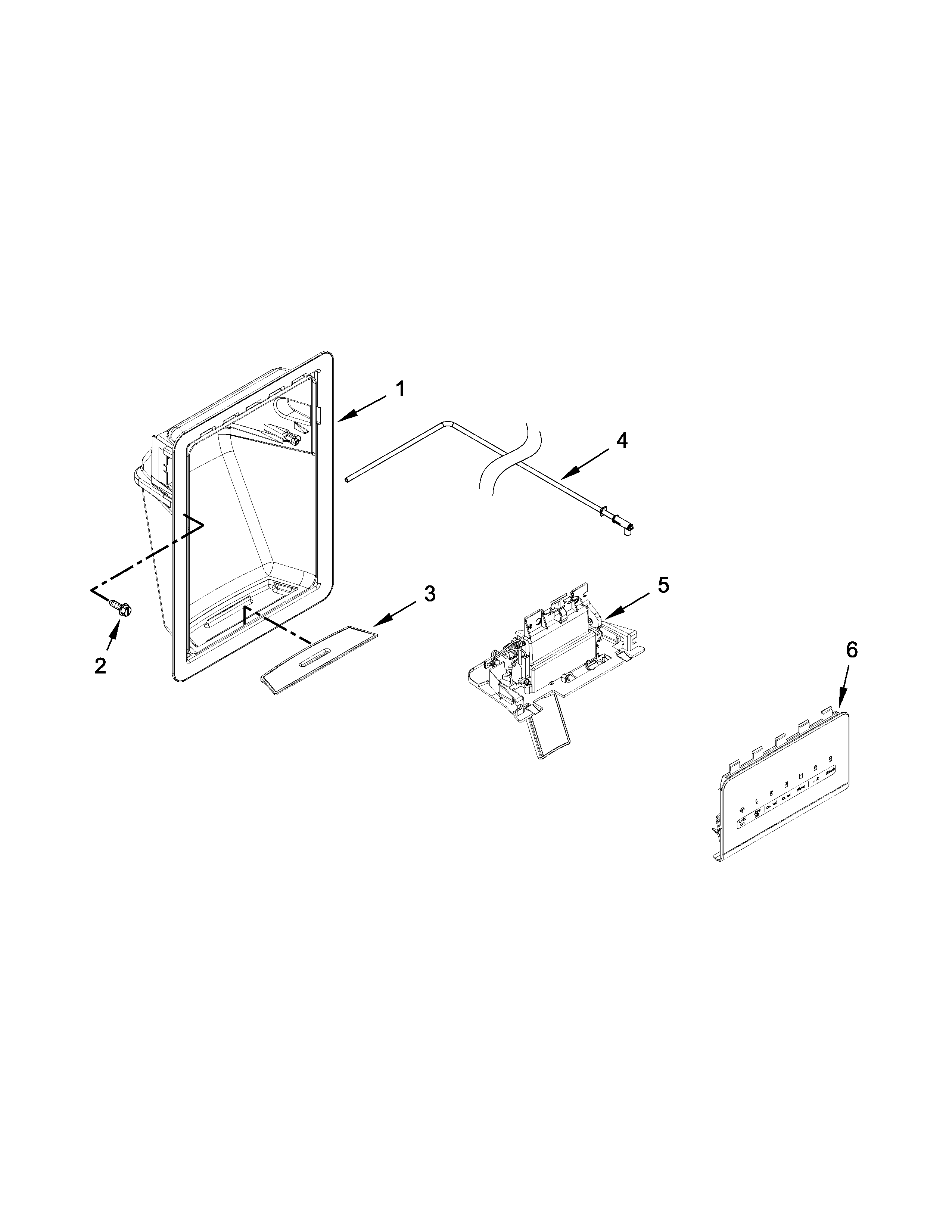 Whirlpool 5WRS25FDBF00 dispenser parts diagram
