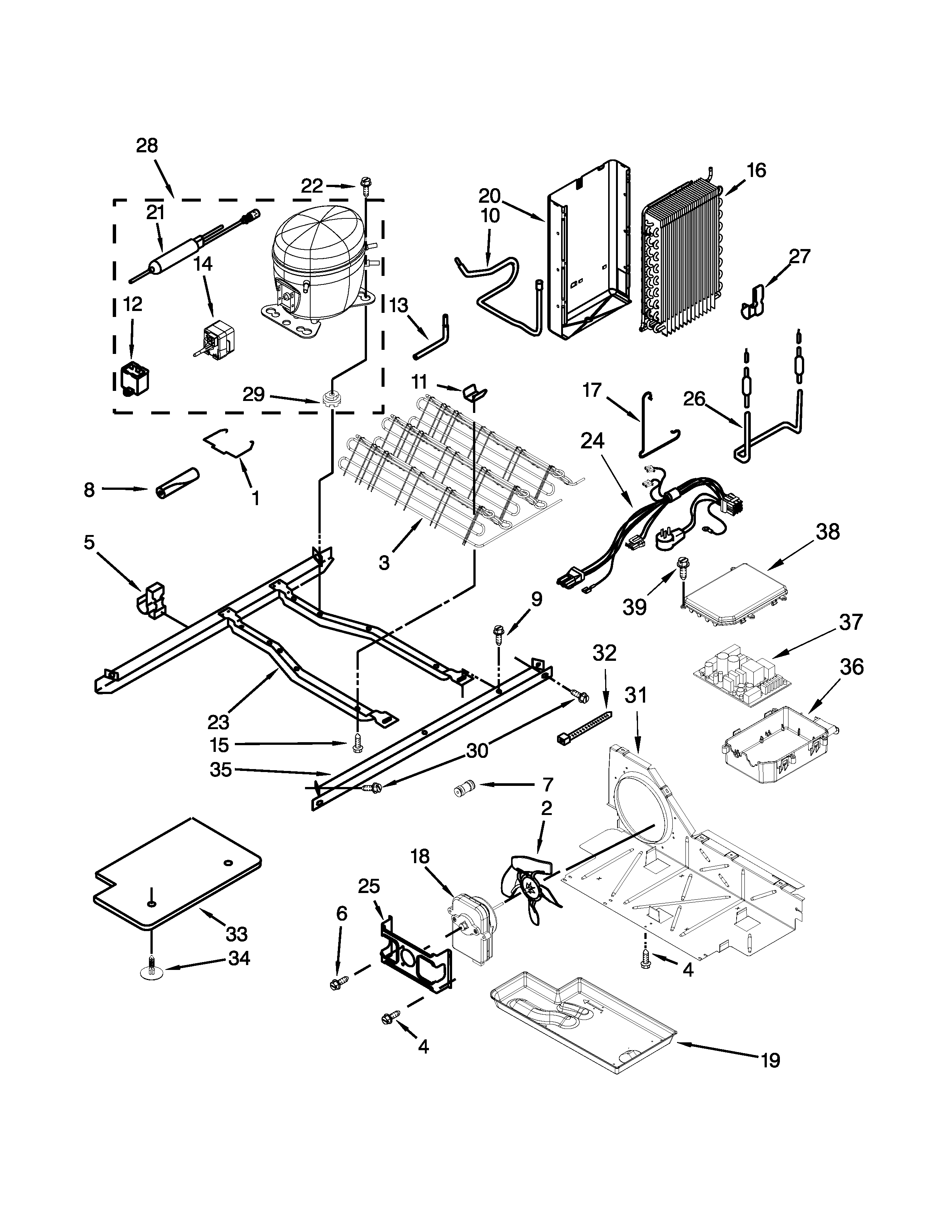 Whirlpool 5WRS25FDBF00 unit parts diagram
