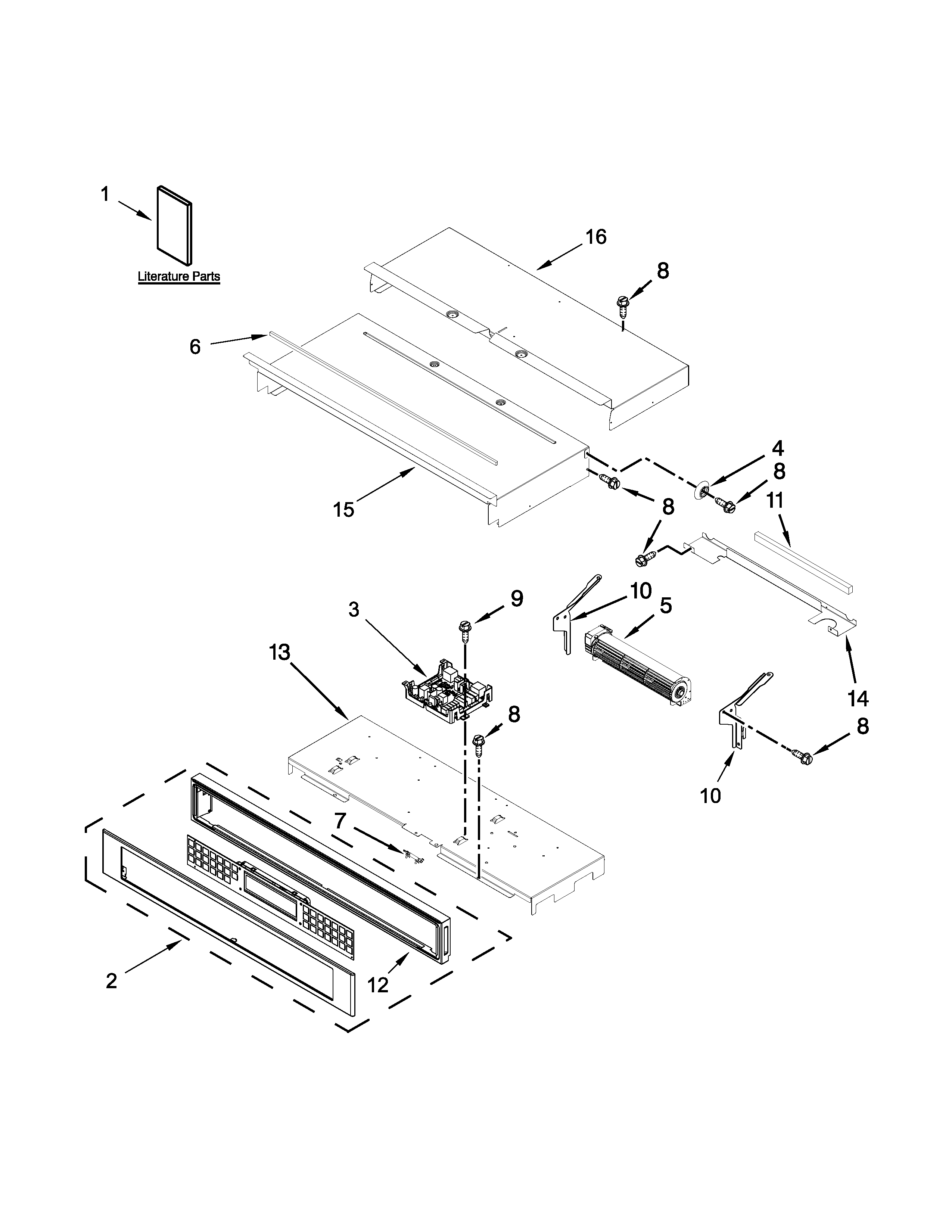 KitchenAid KOST107ESS00 control panel parts diagram