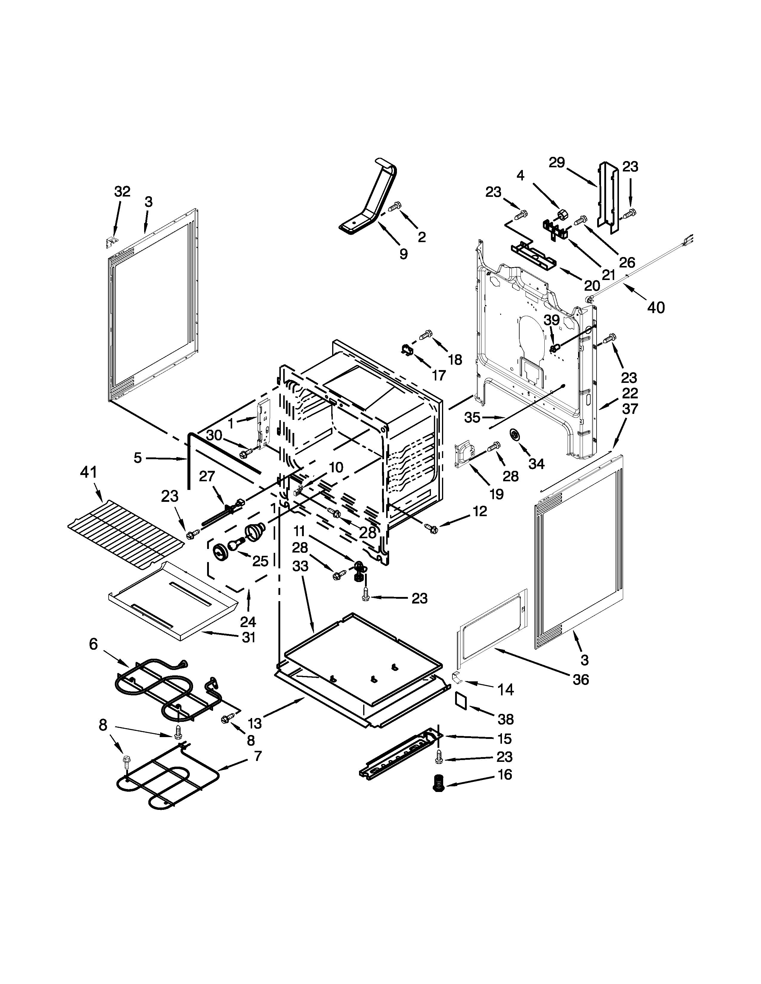 Whirlpool YWFE330W0EW0 chassis parts diagram