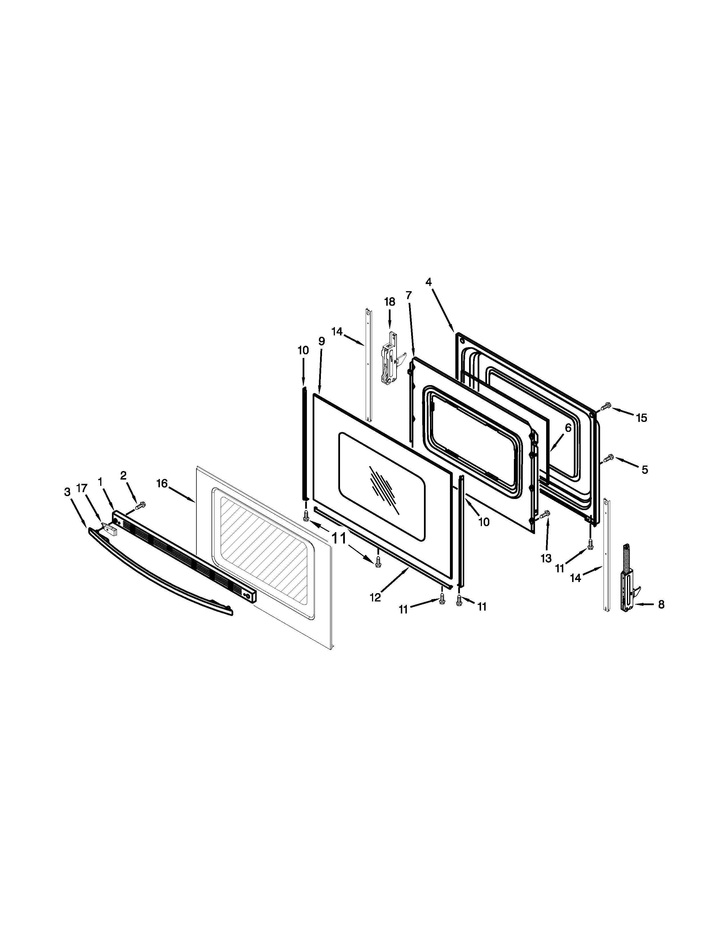 Whirlpool YWFE330W0EW0 door parts diagram