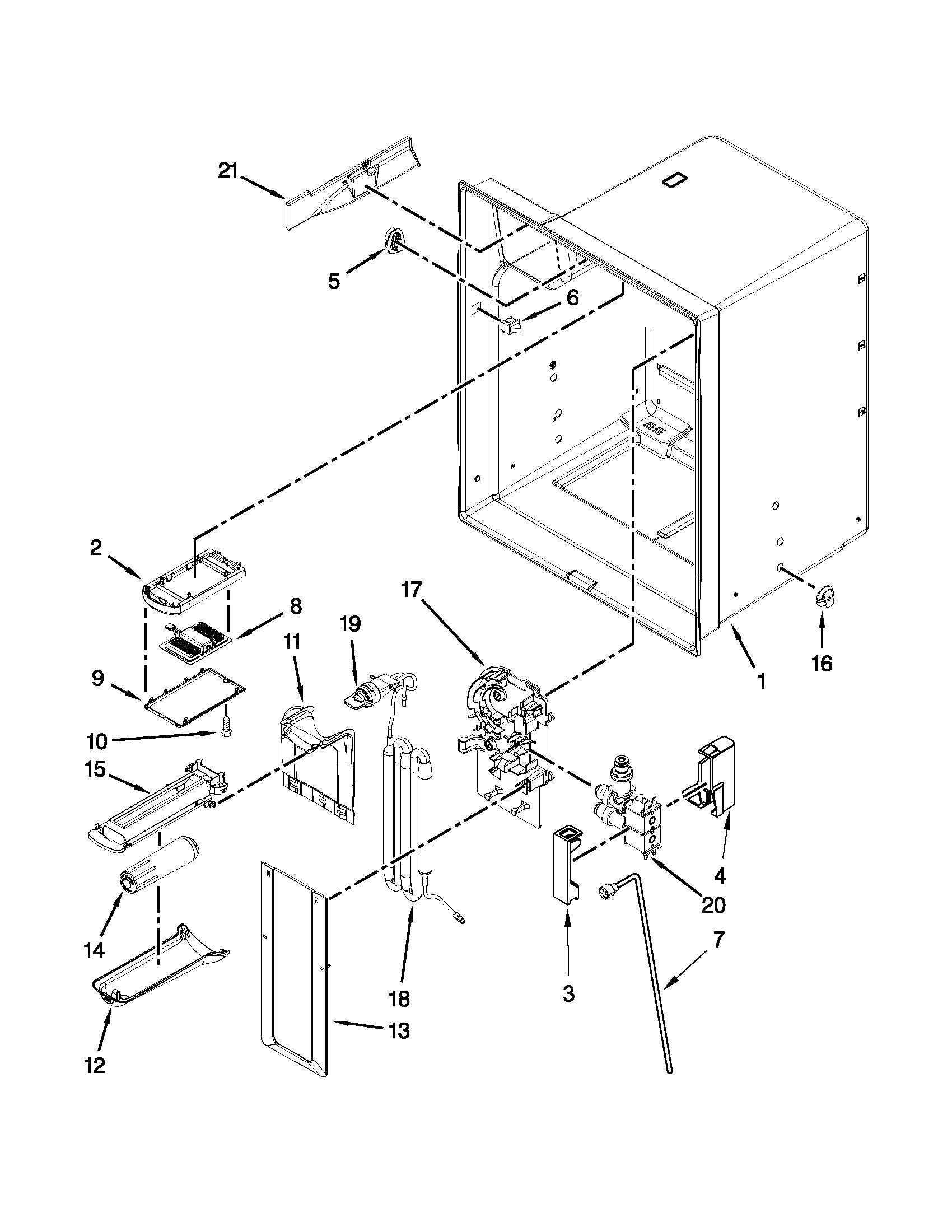 Maytag MFI2670XEM7 refrigerator liner parts diagram