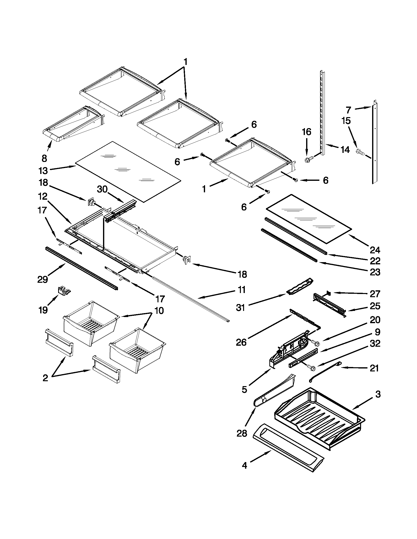 Maytag MFI2670XEM7 shelf parts diagram