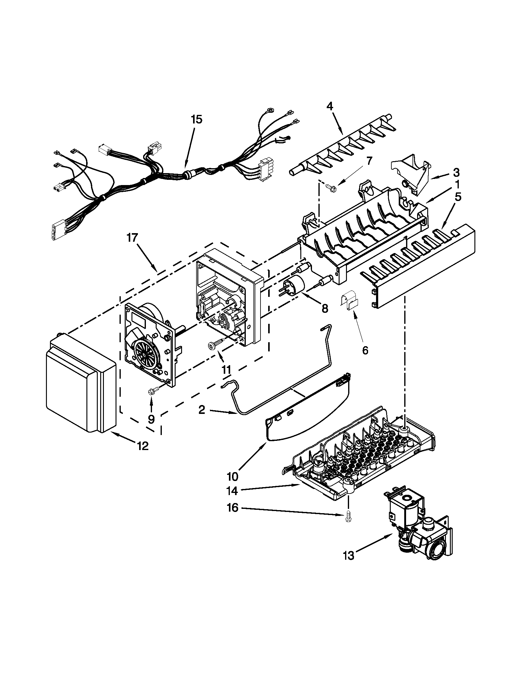 Maytag MFI2670XEM7 icemaker parts diagram